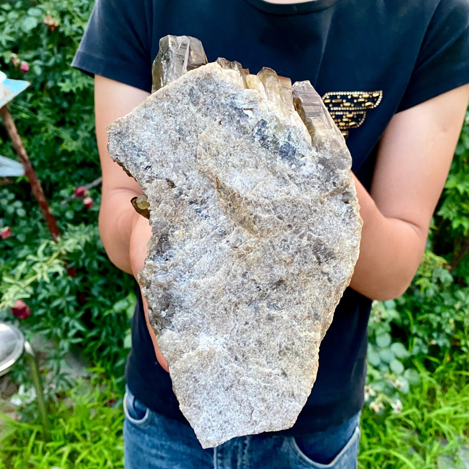 5.7LB Natural Tea black Crystal quartz Cluster Mineral Specimen Healing reiki
