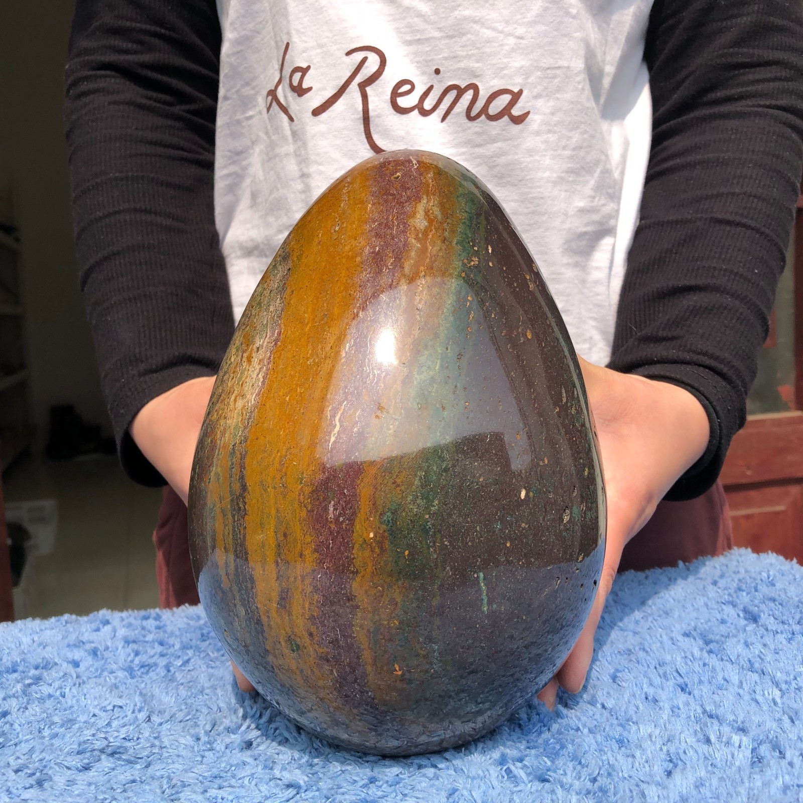 14.8LB Natural Ocean stone Quartz Crystal egg Mineral specimen Healing