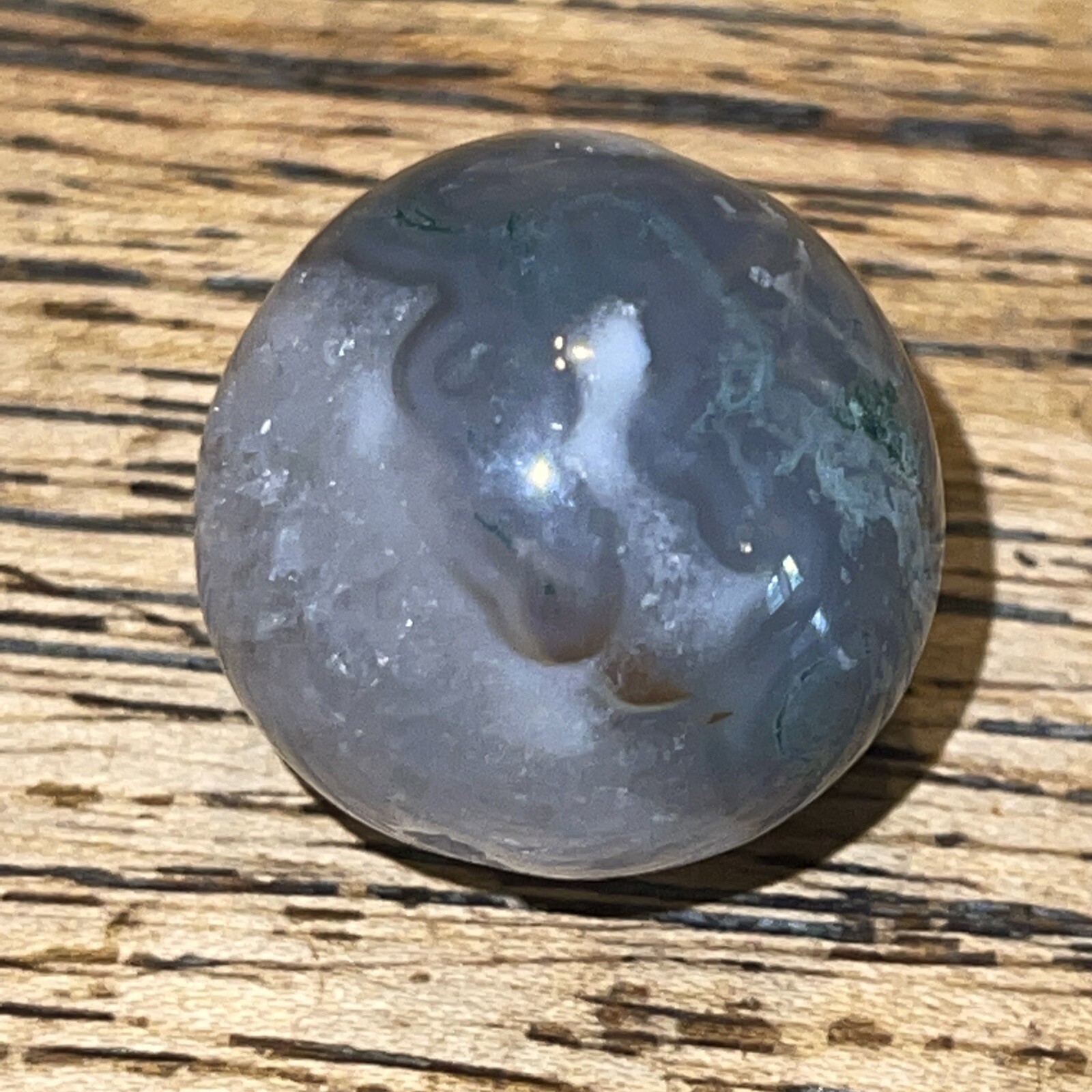 Moss Agate Sphere Ball Orb Marble 20.7mm, 16g