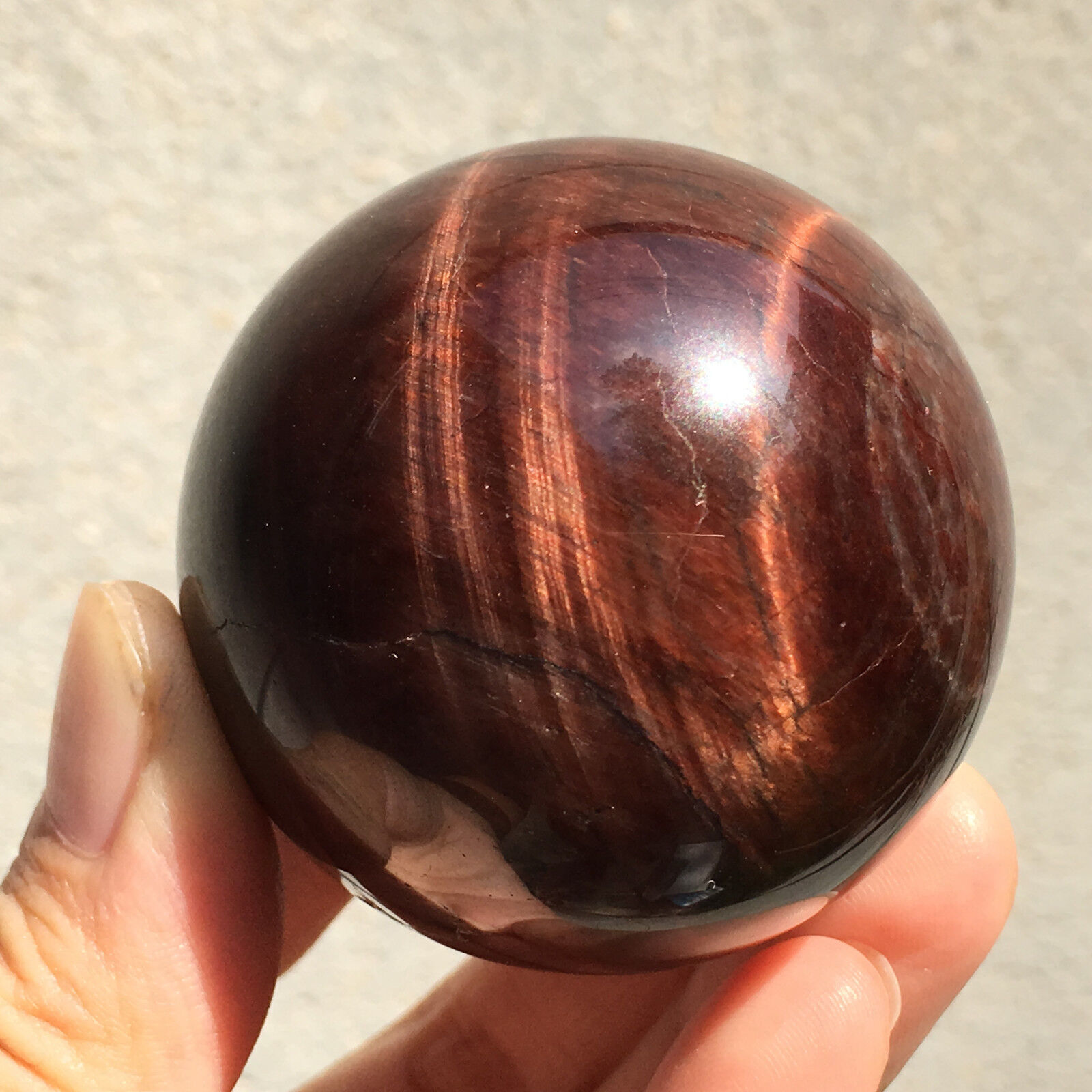 1Pcs 40mm Natural Red Tiger’s Eye Jasper Quartz Sphere Crystal Ball Healing