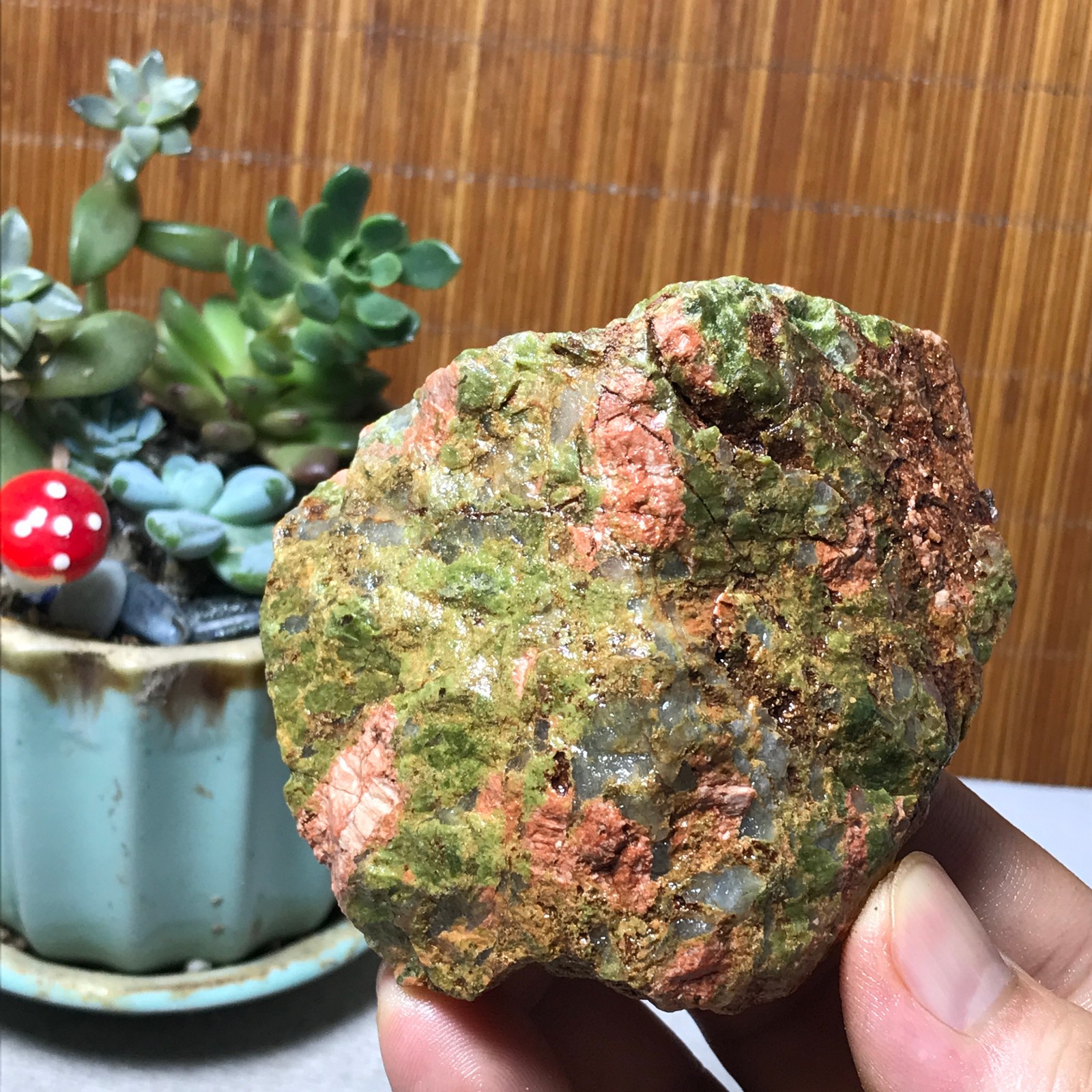 235g Natural Unakite Crystal gemstone Rough Mineral Specimen healing A6361