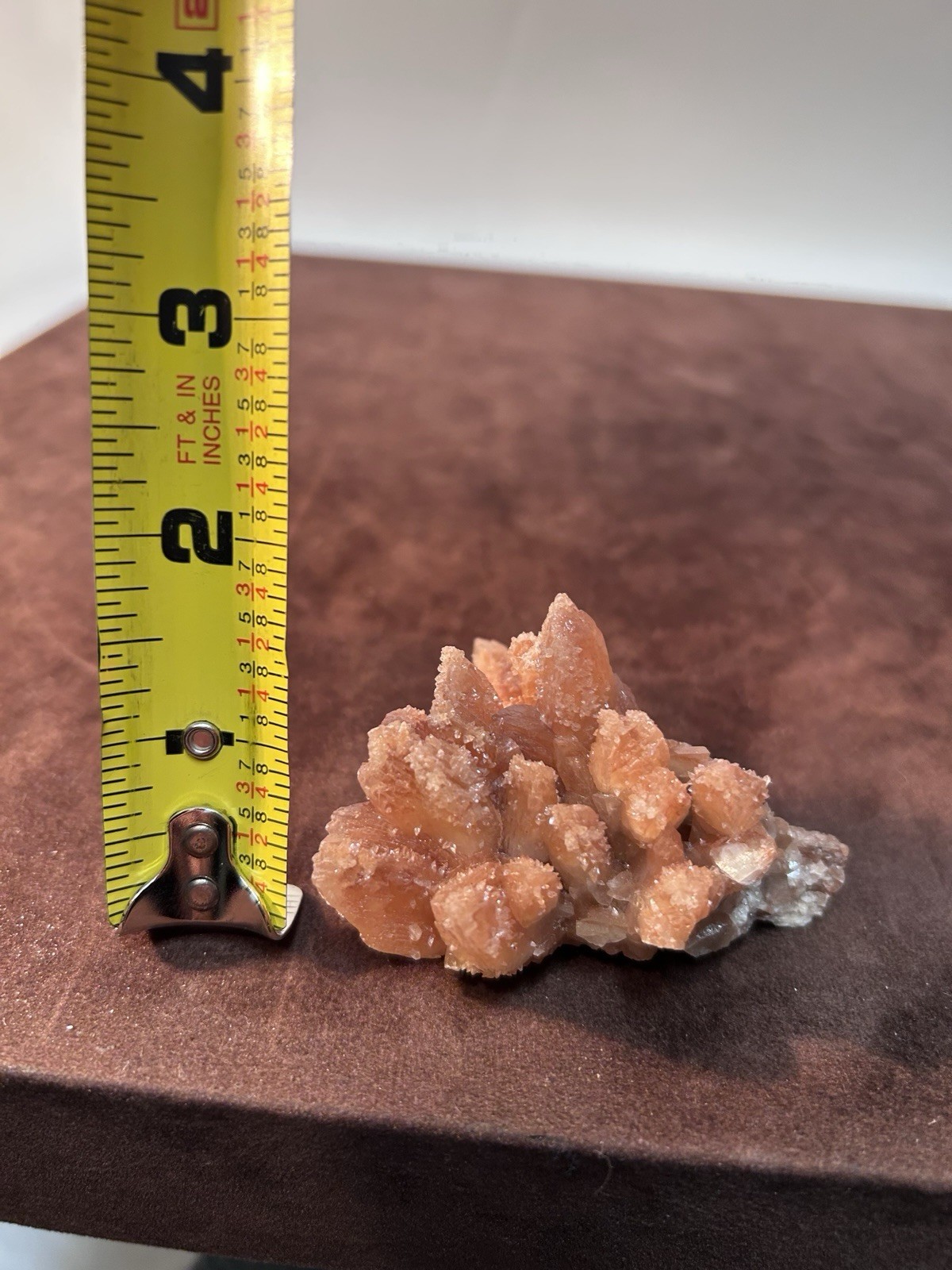 Peachy Salmon Orange Calcite on Calcite Santa Eulalia Mexico Joseph Simon