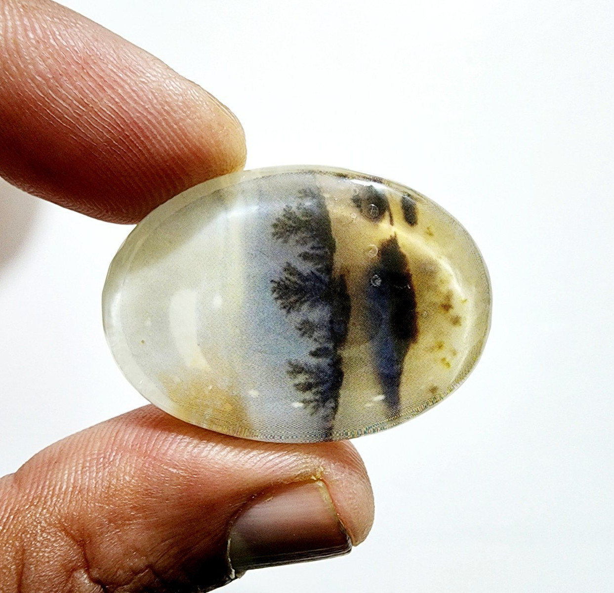 Amazing Designer Dendrite Opal Stone 66 Crt Oval Shape Loose Gemstone Cabochon