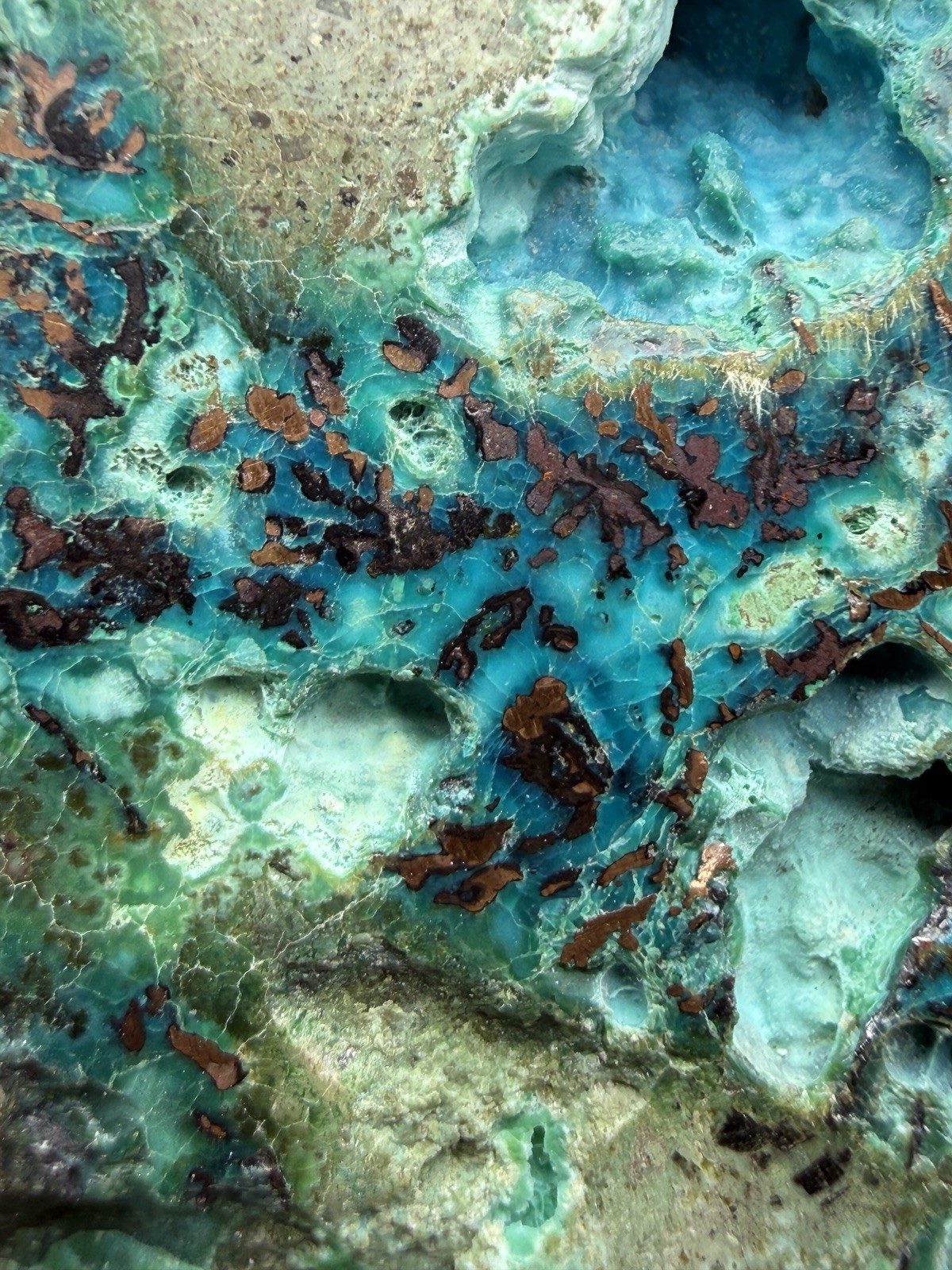 6” Polished Native Copper in Chrysocolla — Display Specimen (Indonesia)