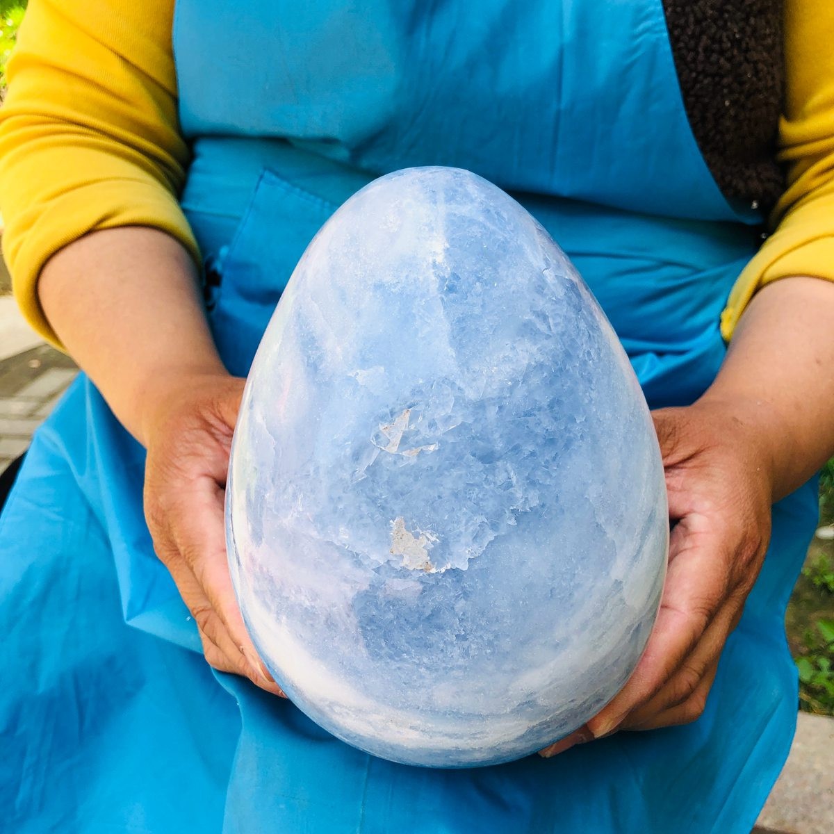 8.2LB Natural Beautiful Blue Crystal Egg Crystal Mineral Specimen Healing 4767