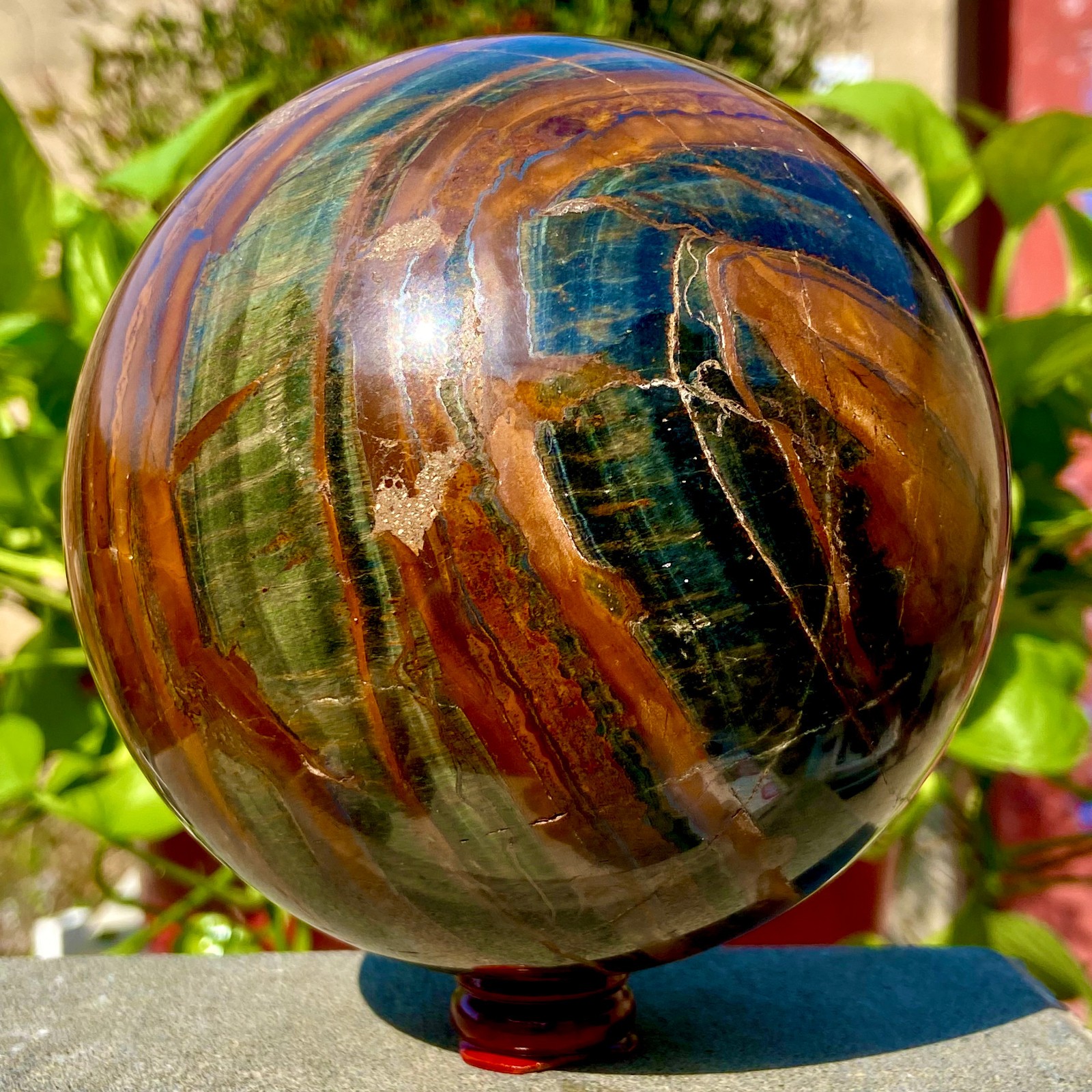 6.7LB Natural Tiger’s eye stone quartz Sphere crystal ball rock Healing