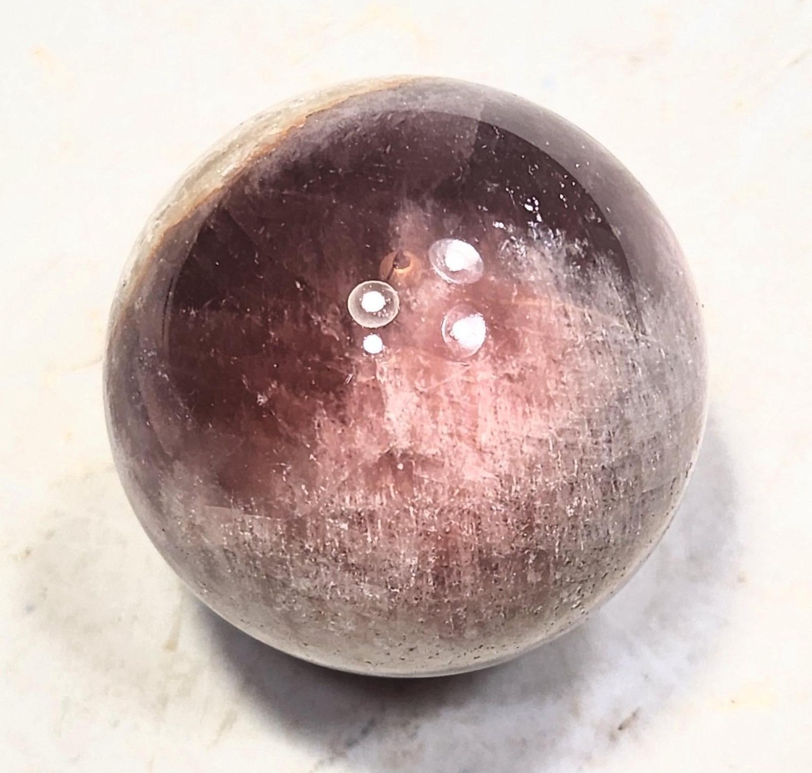 Fluorescent Boquillas Calcite 38mm Sphere – Stunning SW LW Mexican Mineral 6448
