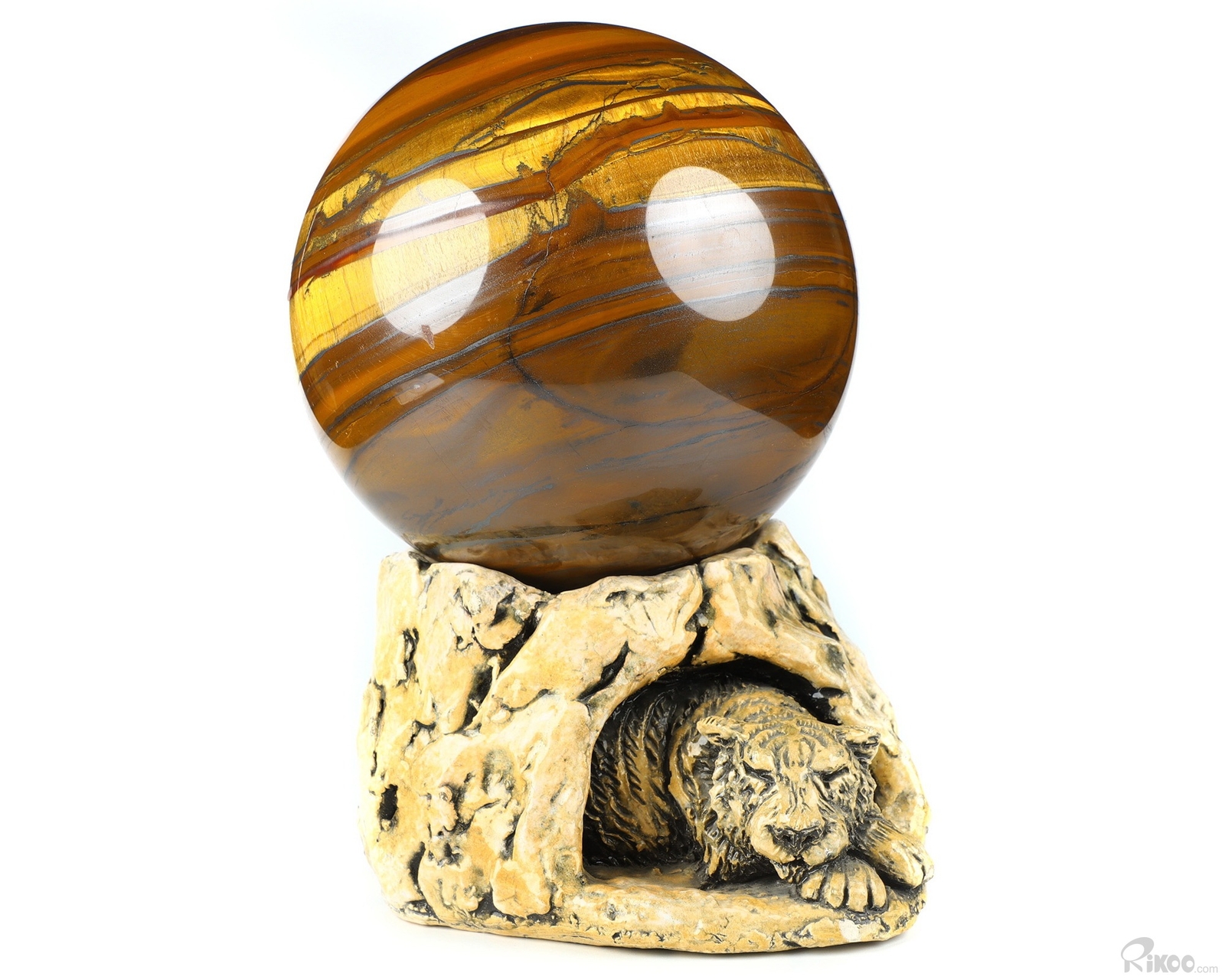 5.7″ Tiger Iron Eye Hand Carved Crystal Ball/Sphere, Crystal Healing