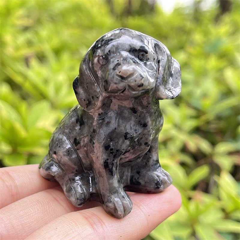 1pc Natural yooperlite dog skull hand carved Quartz Crystal skull Healing