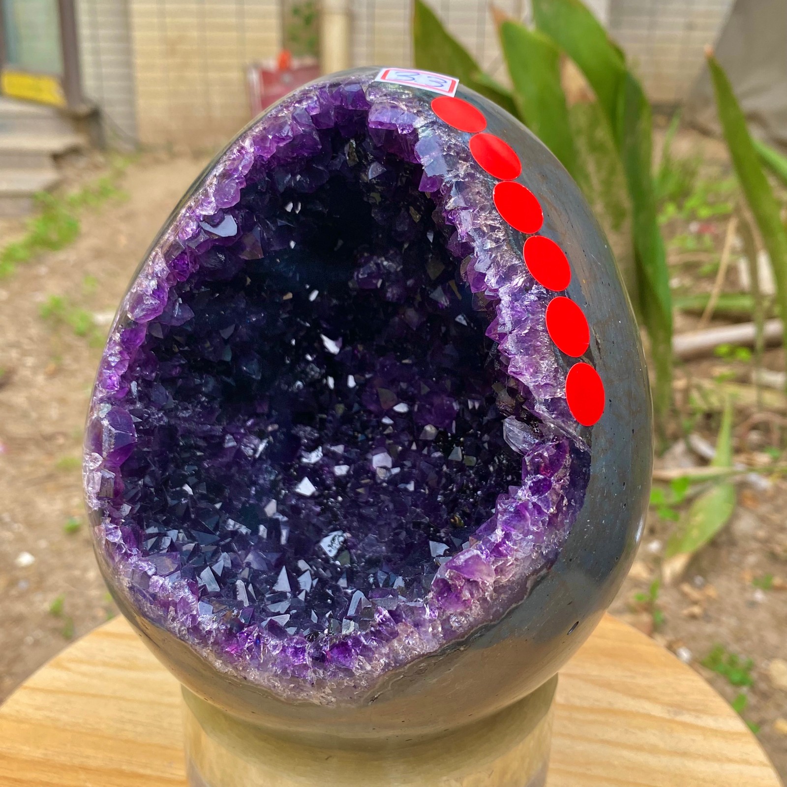 8.4LB Natural amethyst Dinosaur egg Quartz Crystal specimen healing