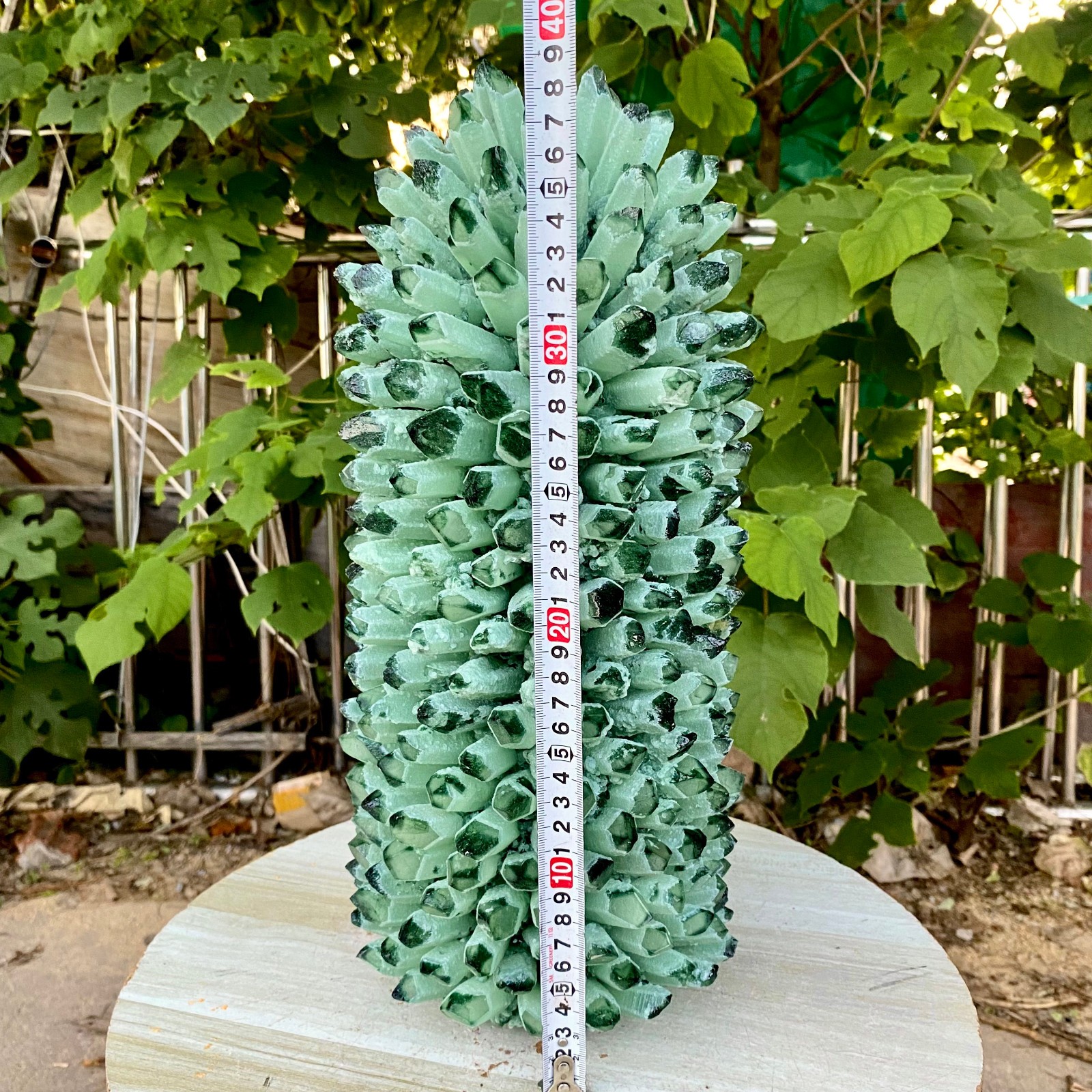 32.18LB New Find green Phantom Quartz Crystal Cluster Mineral Specimen Healing