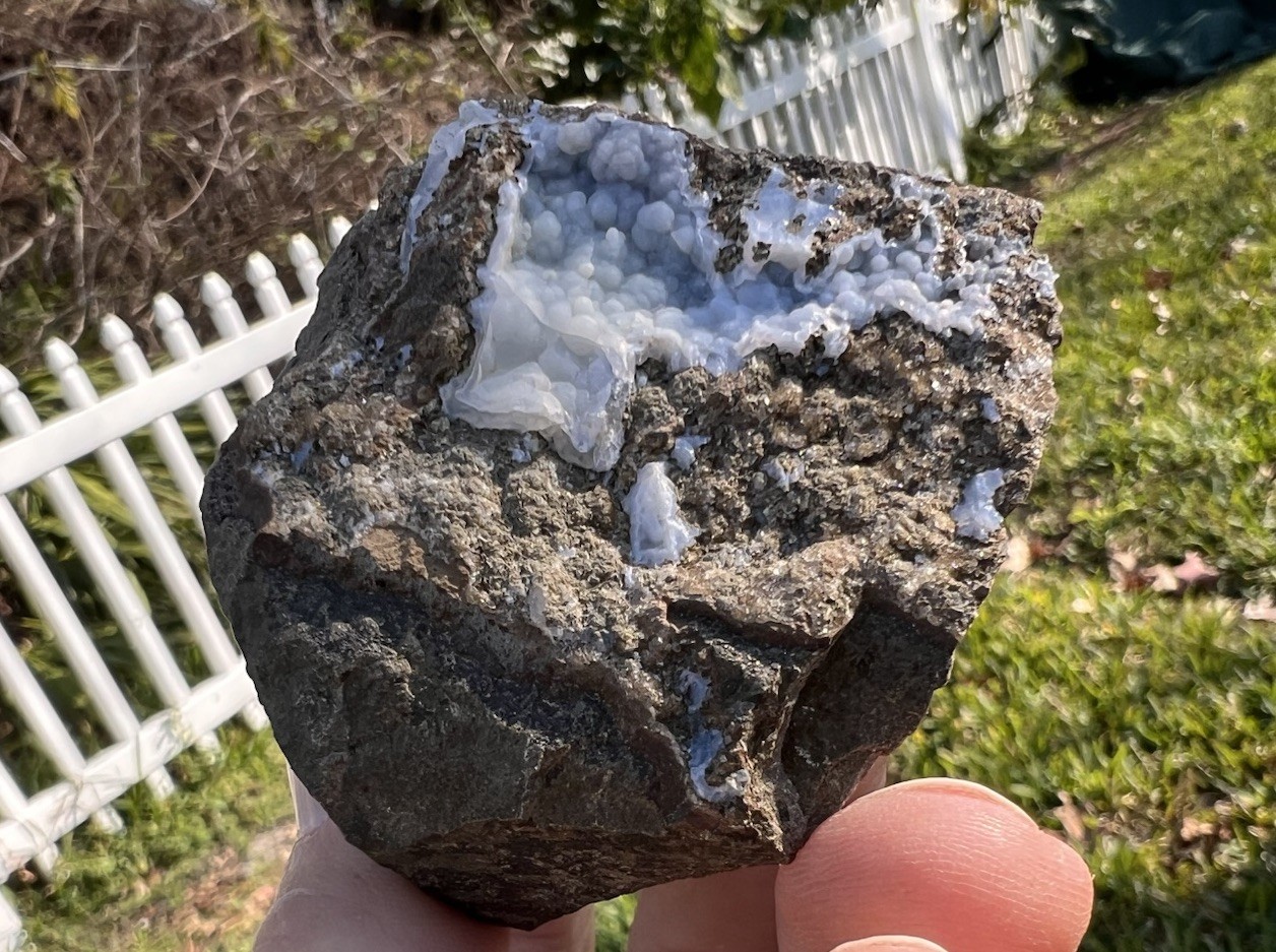 Botryoidal Blue Chalcedony Vug – Gleichenberg, Austria – 165 Grams