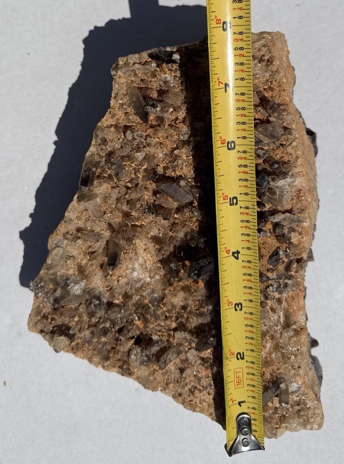 Large Smoky Quartz Cluster with Green Mineral Inclusion Raw Mineral Specimen