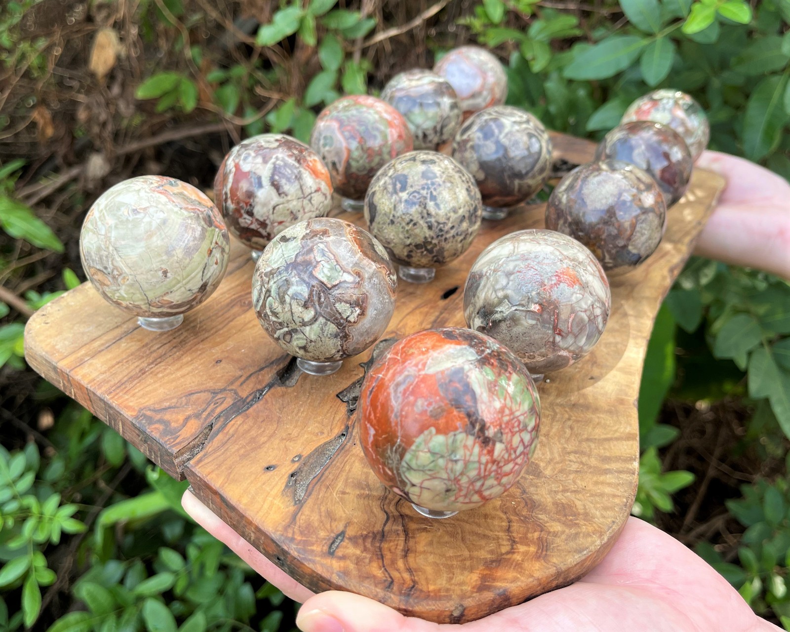 Rhyolite Crystal Sphere with Stand, 1.5″ (‘A’ Grade Polished Rhyolite Spheres)