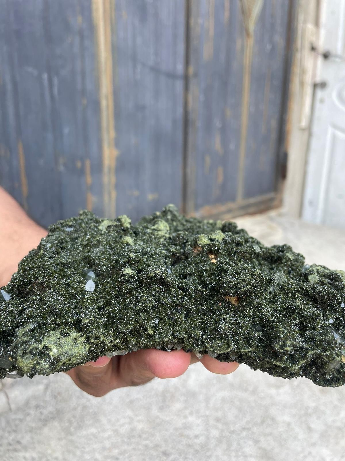 Large Natural Green Mineral Specimen – Believed to be Epidote – Raw Crystal Clus