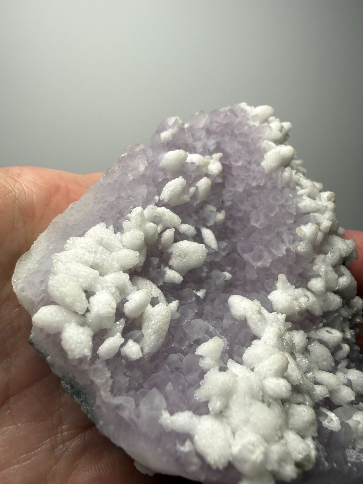 Attn Collectors! Amethyst with Snow White Calcite from Guanajuato, Mexico- RARE!