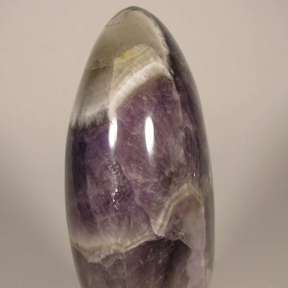 4.3″ BANDED AMETHYST Crystal Polished Freeform Standup – Madagascar – 1.3 lbs.