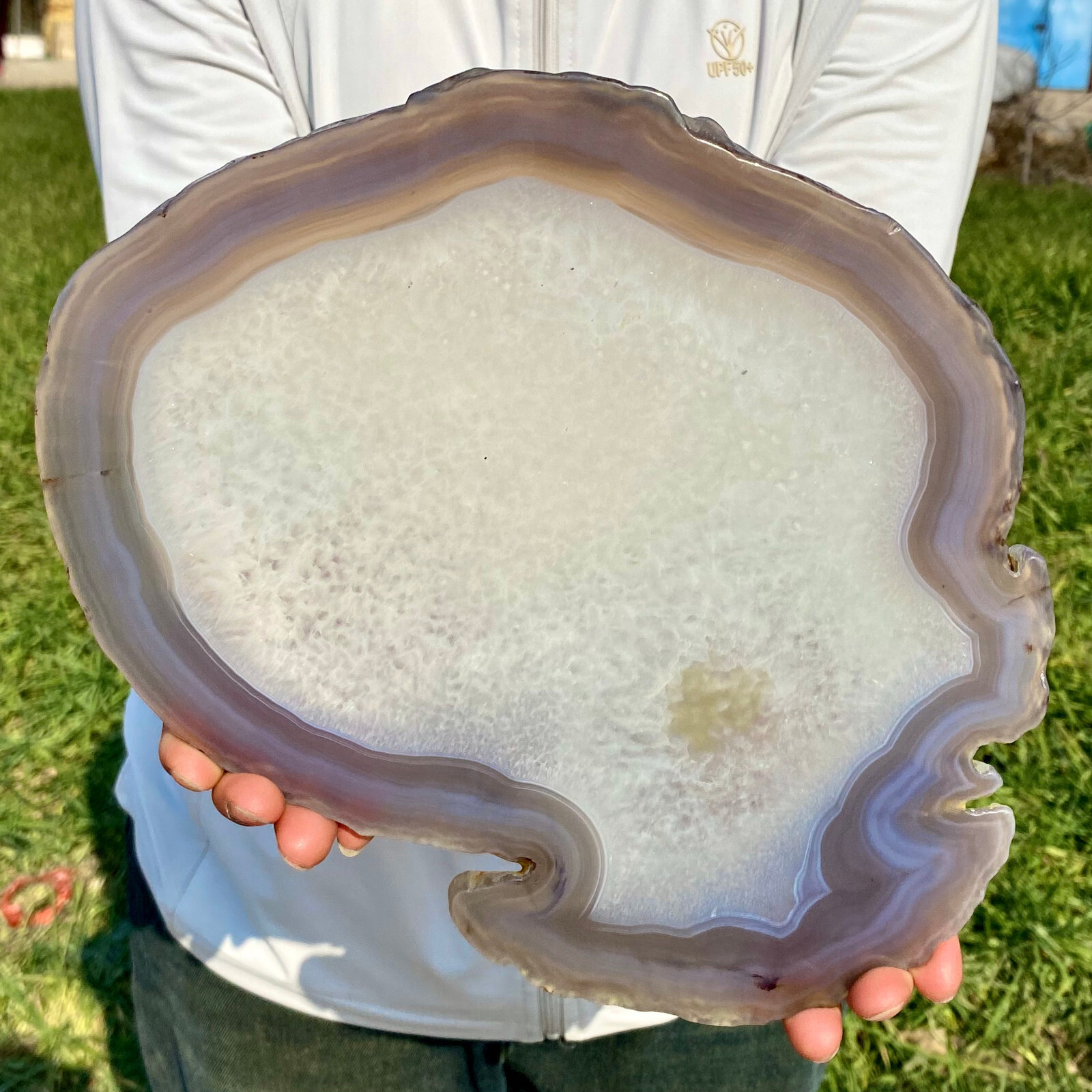 2.93LB Natural Agate Slice Quartz Crystal Hand-cut Slab Ore Specimen Healing