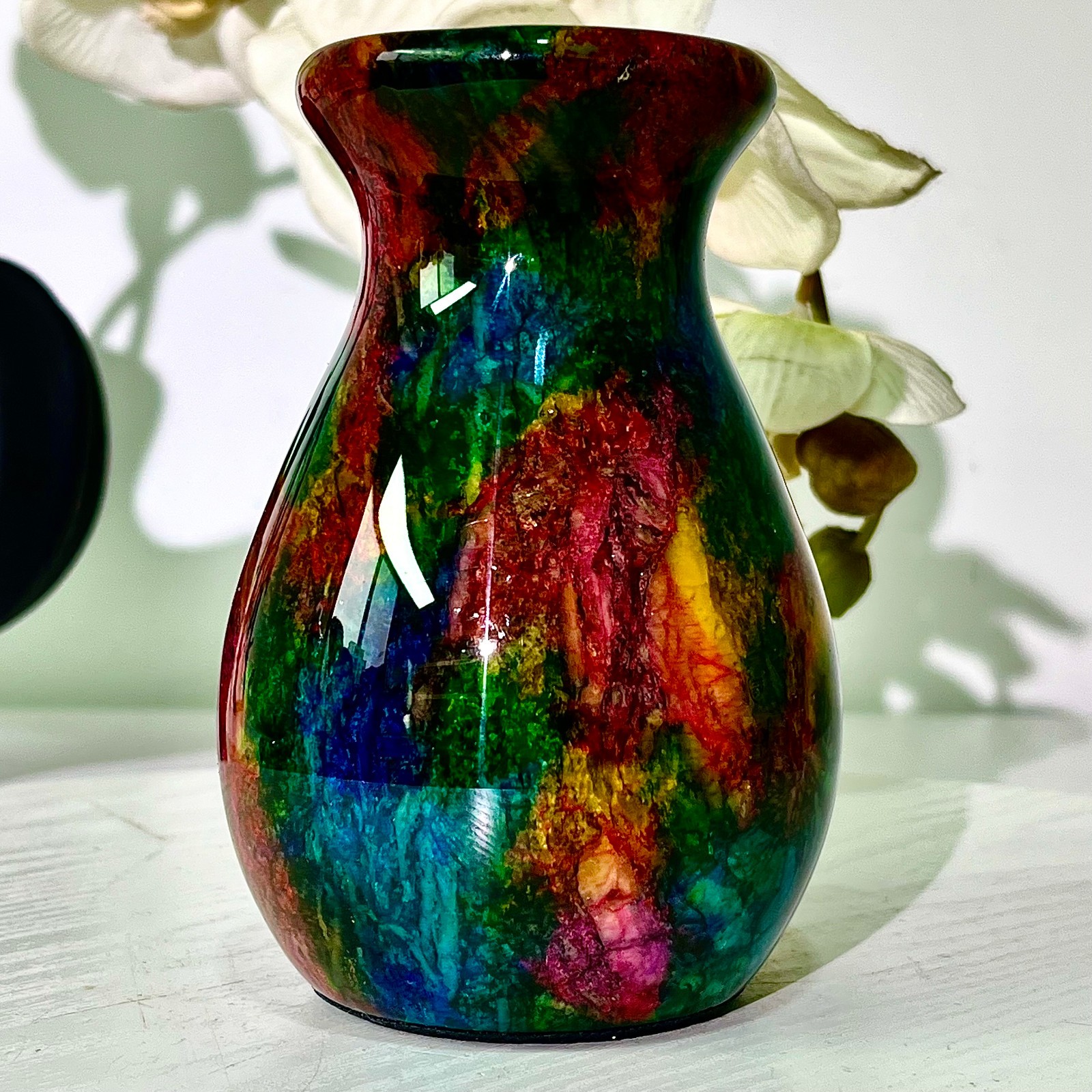 497G Natural “Seven Colors Jade” vase specimen -Taiwan China
