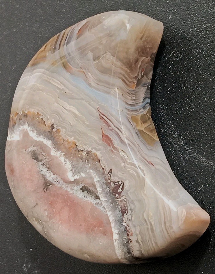 Crazy Lace Agate “Moon” Bands Palmstone Cab Arts Crafts 1-5/16″ Wide 1/4″ Thick
