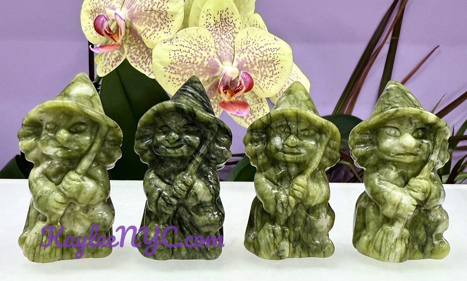 Wholesale Lot 6 PCs Nephrite Jade Witch Crystals Healing Energy 6cm
