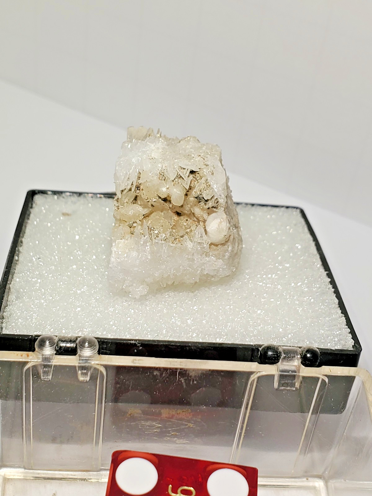 Thumbnail Death Valley Colemanite Crystal Specimen Labeled Borate Matrix Cluster