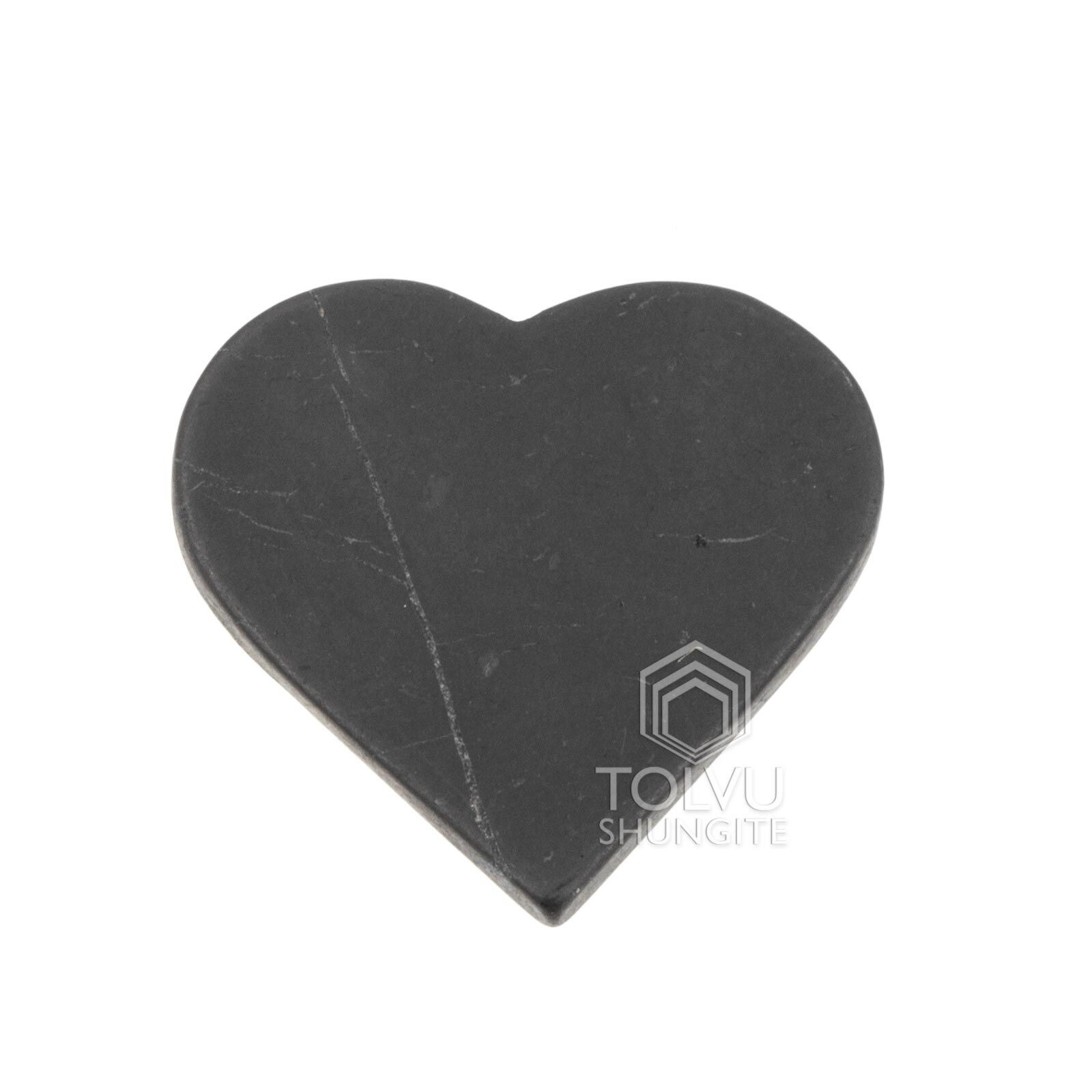 Shungite plate Heart shape, EMF protection sticker made of shungite stone, Tolvu