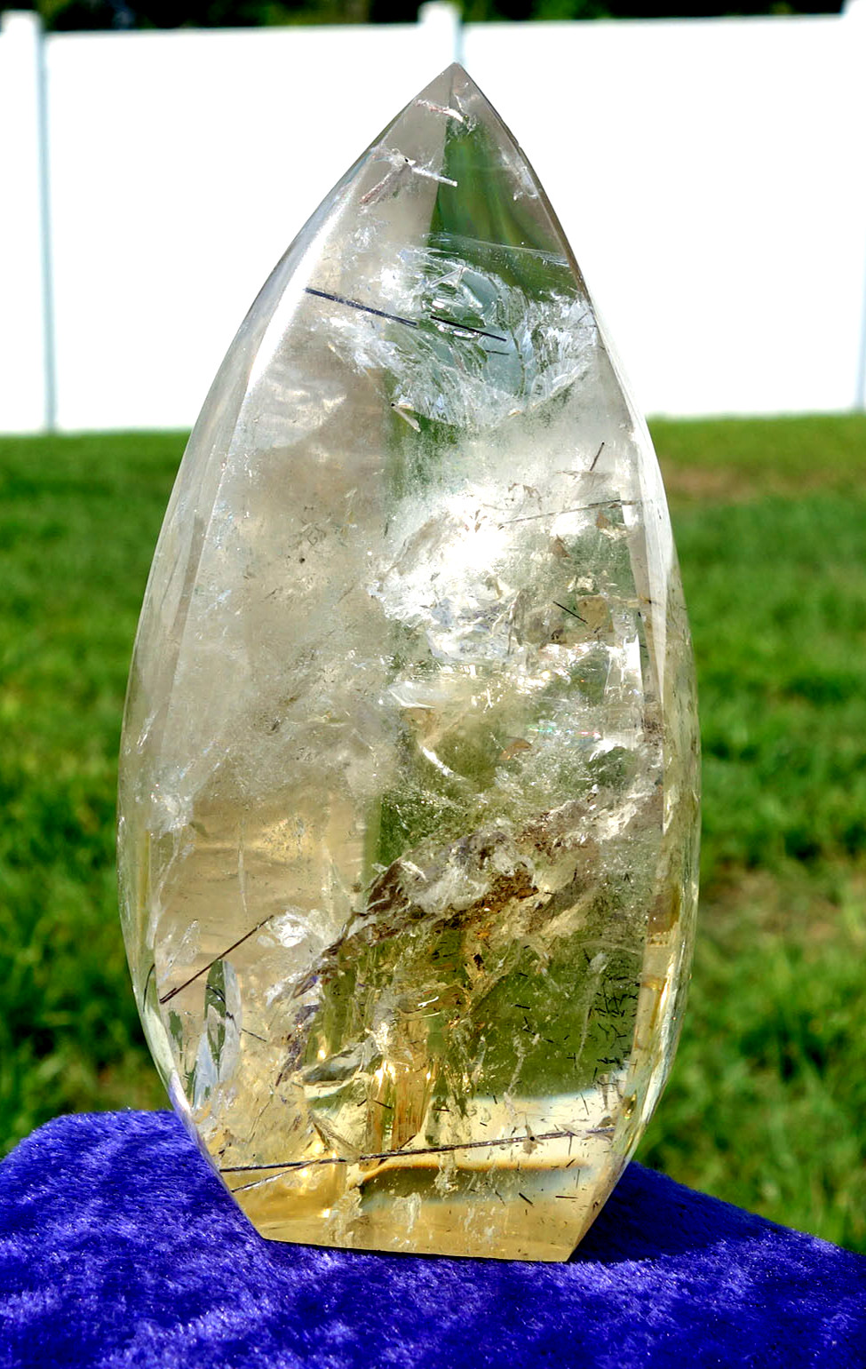 Brazil CITRINE Quartz Crystal FLAME Point with Rutiles BRAND NEW Old Stock