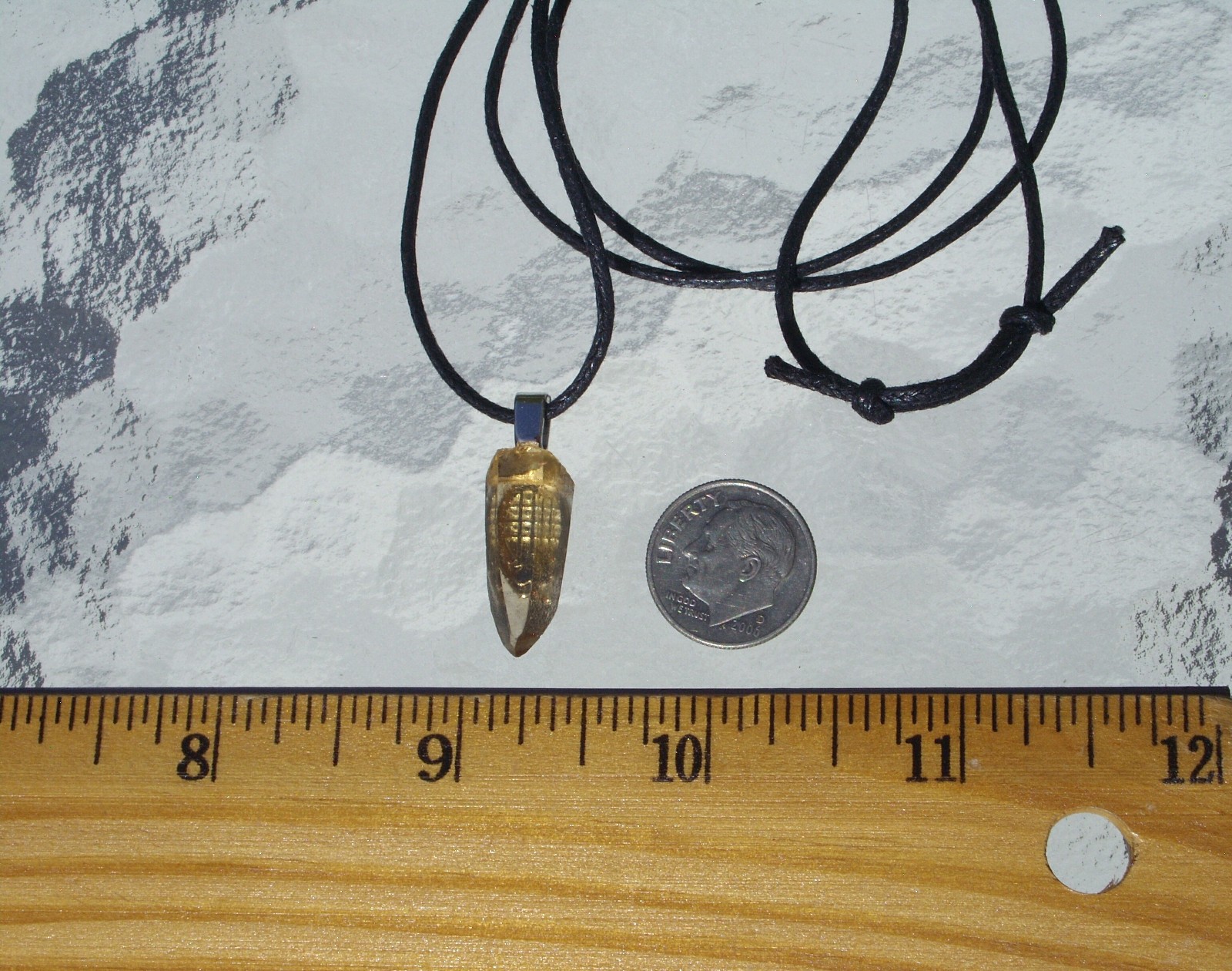 Natural Lemurian Citrine Crystal Point Free Form Stone Pendant Necklace Small