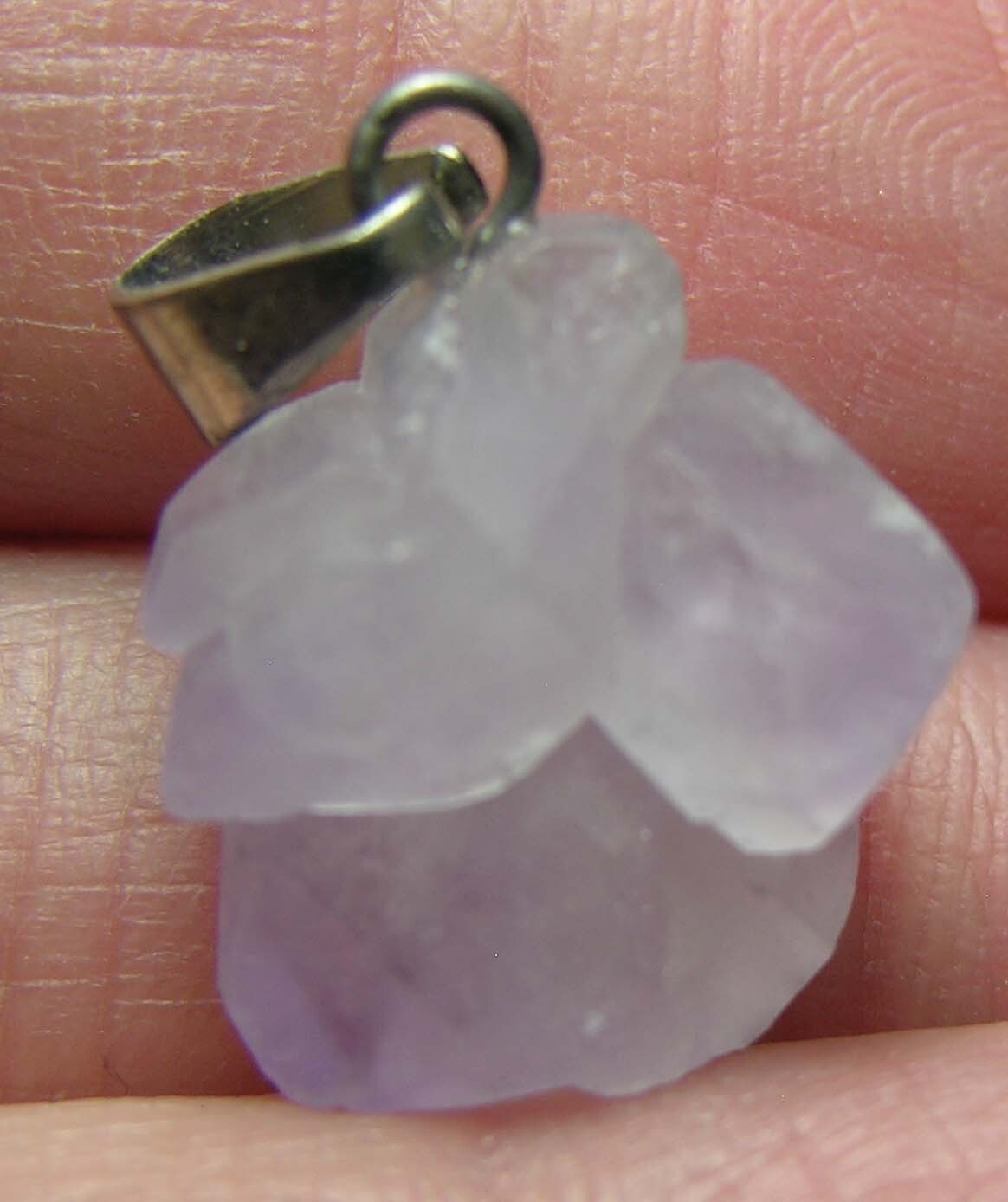 #41 Raw Rough 12.10ct 100% Natural Amethyst Crystal Point Pendant 2.40g 16.00mm