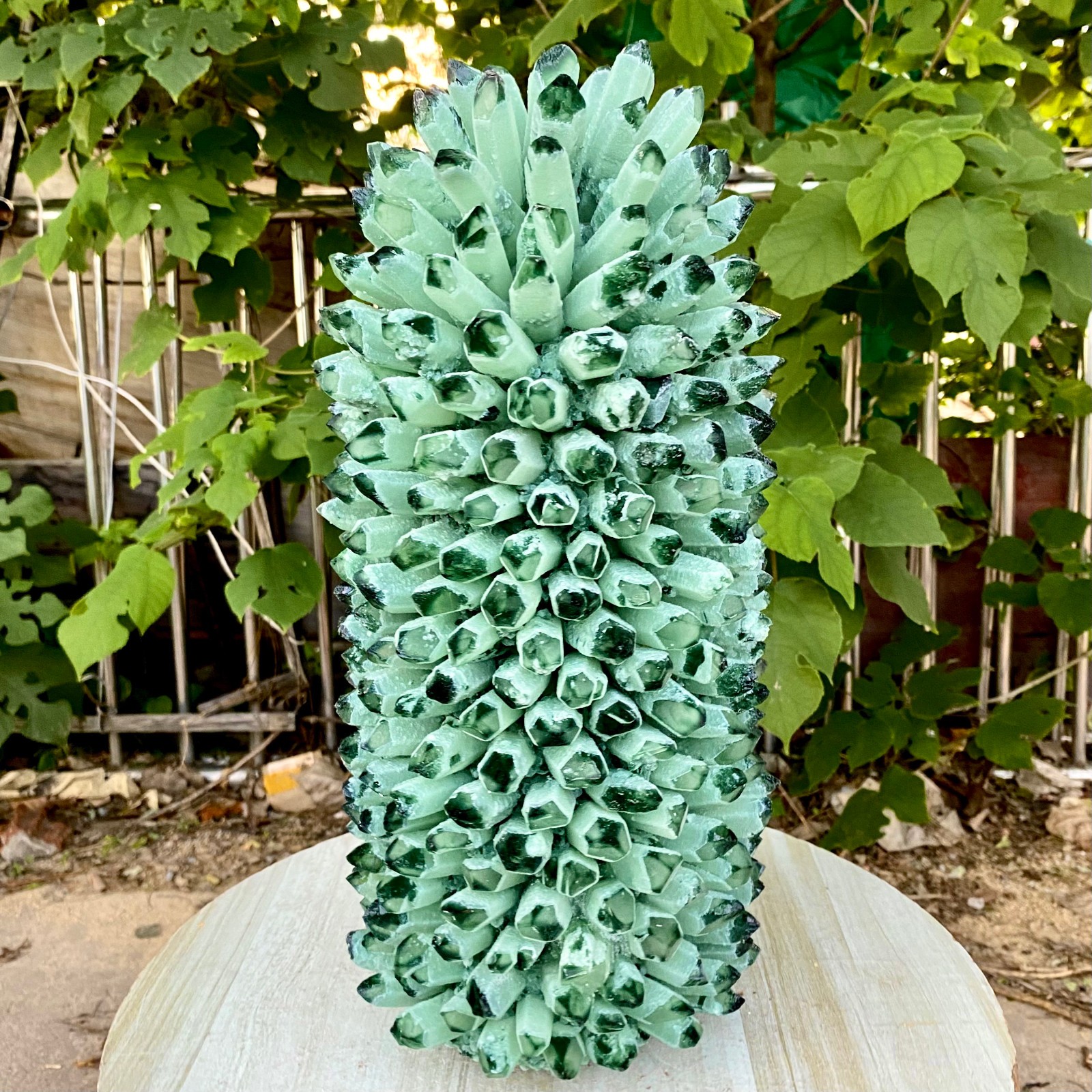32.18LB New Find green Phantom Quartz Crystal Cluster Mineral Specimen Healing