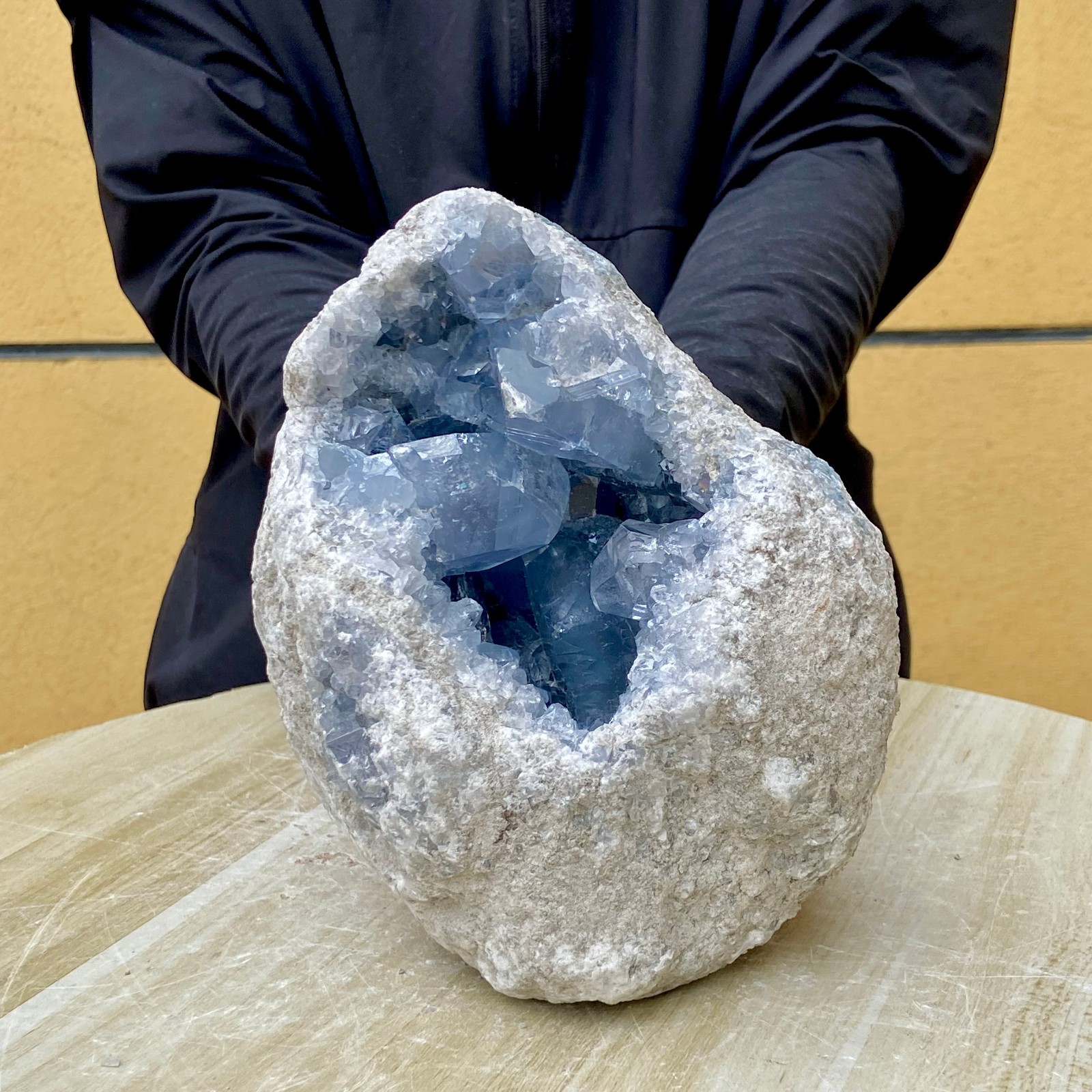 7.71LB Natural blue crystal cave quartz crystal cave mineral specimens