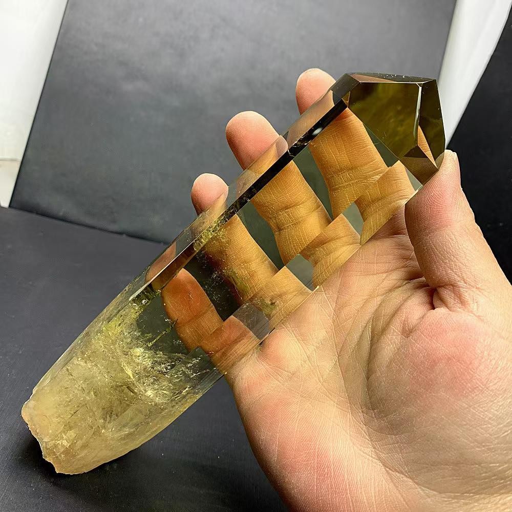 1.57LB Natural Citrine Quartz Obelisk Energy Crystal Tower Point Reiki+Stand