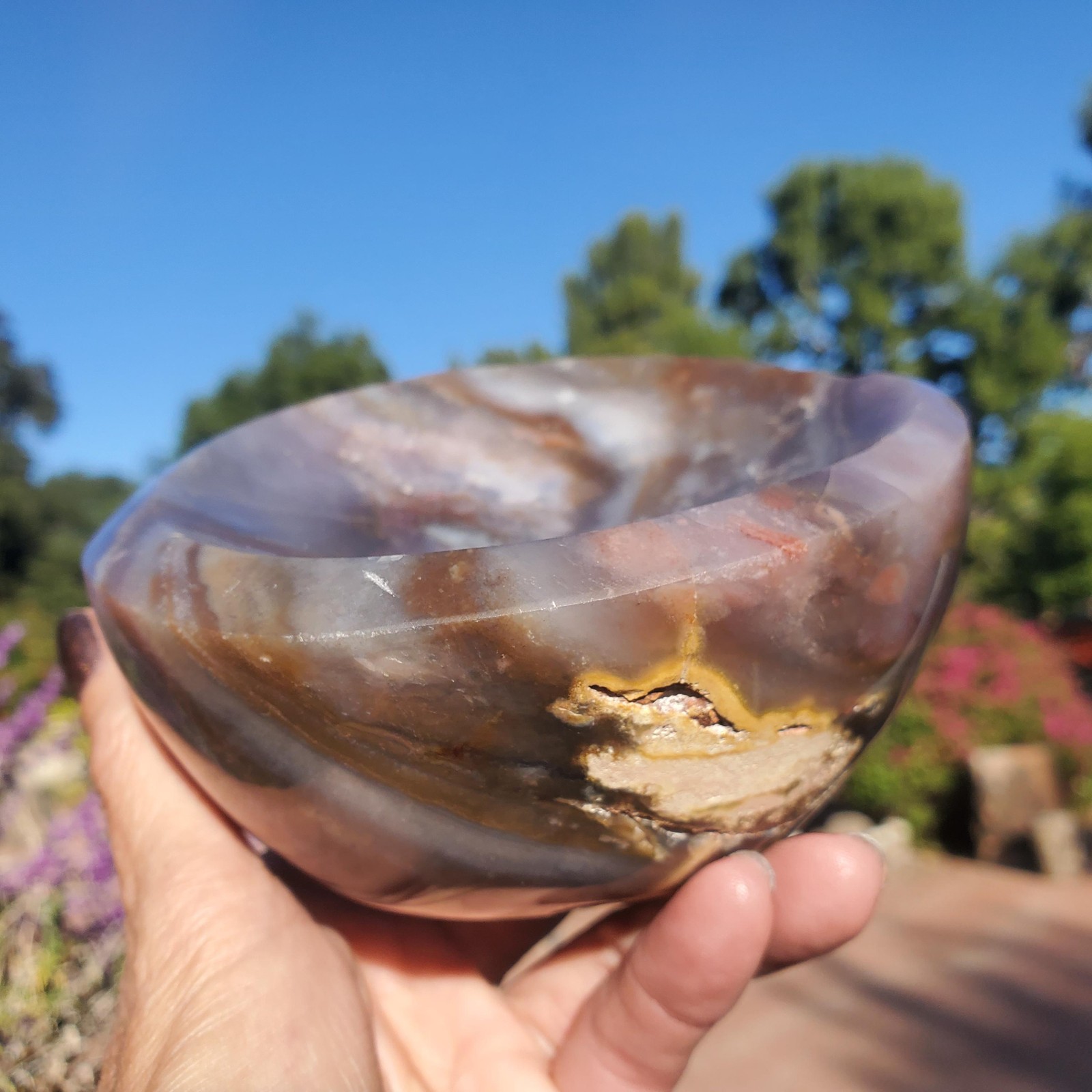Ocean Jasper Lilac Purple Chalcedony Multi-Purpose Bowl 1001 grams