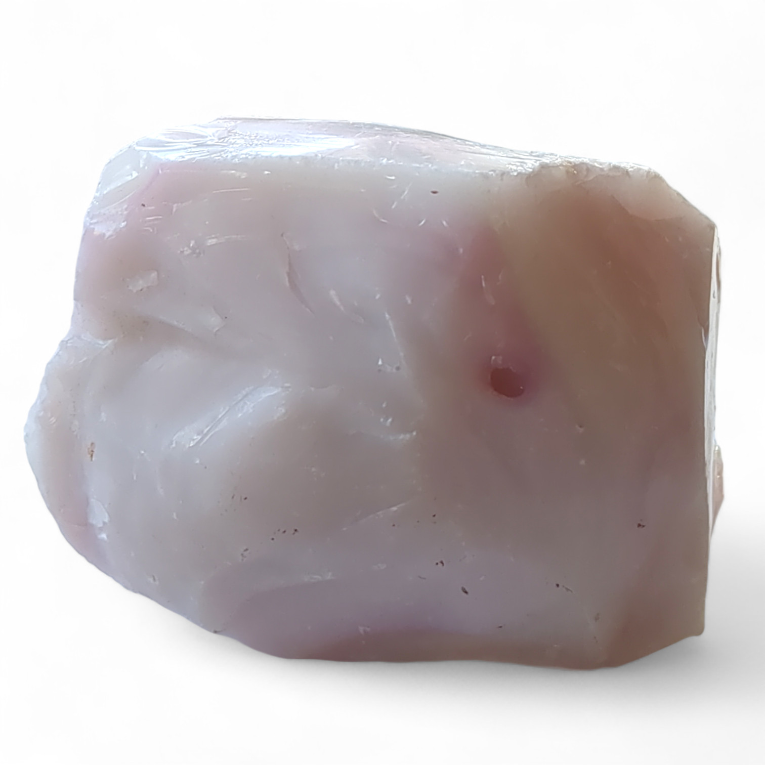 Pink Swirl Art Glass Cullet Glowing Opaque Uranium Slag #4GX97