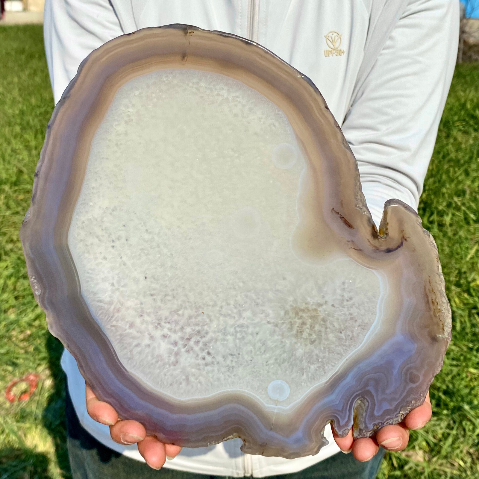 2.93LB Natural Agate Slice Quartz Crystal Hand-cut Slab Ore Specimen Healing