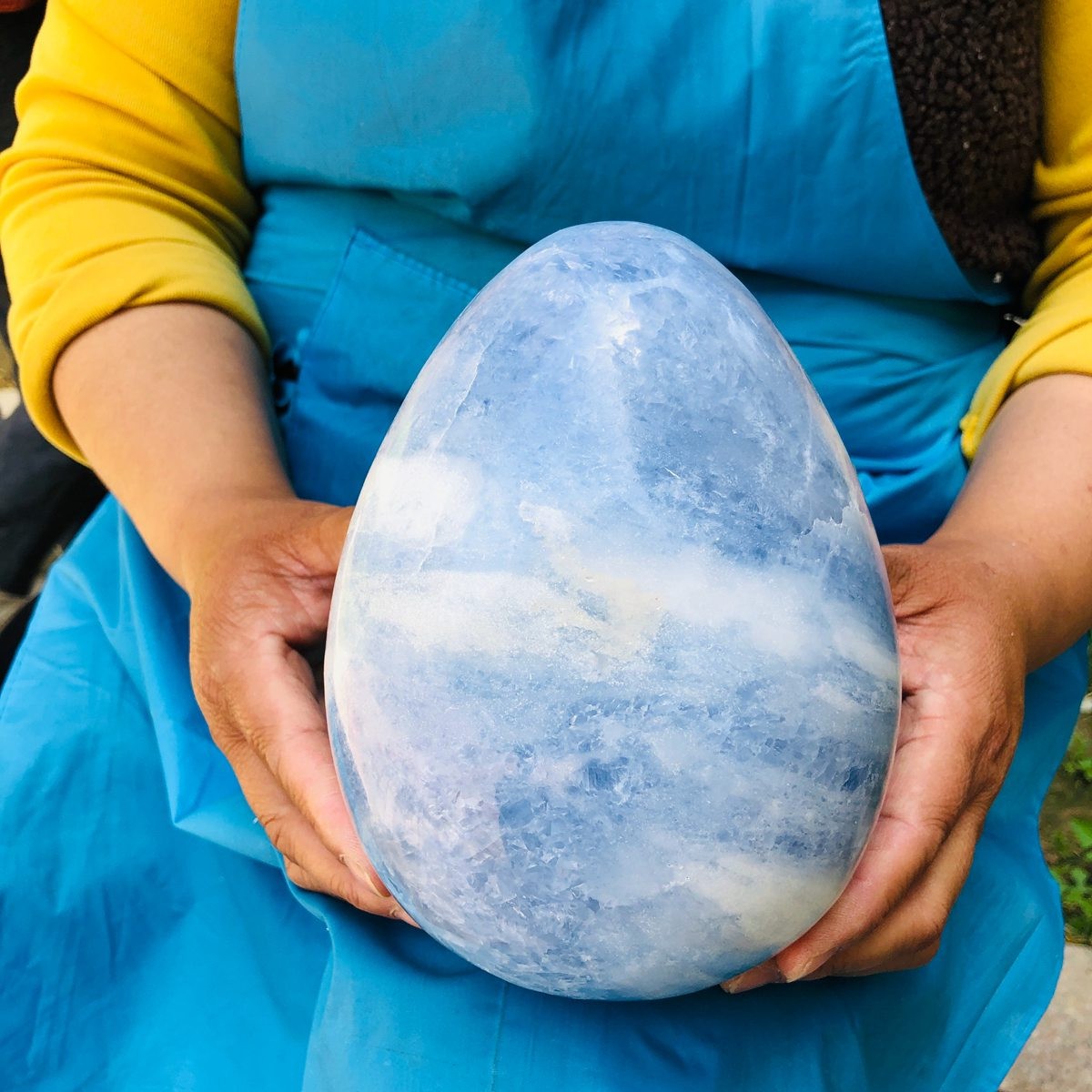 8.2LB Natural Beautiful Blue Crystal Egg Crystal Mineral Specimen Healing 4767