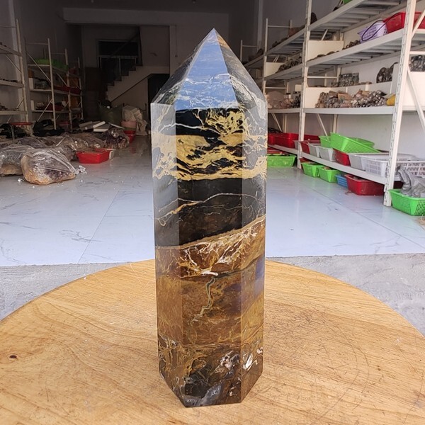 735g WOW! Natural Rare Pietersite Crystal Obelisk Quartz Tower Point Healing