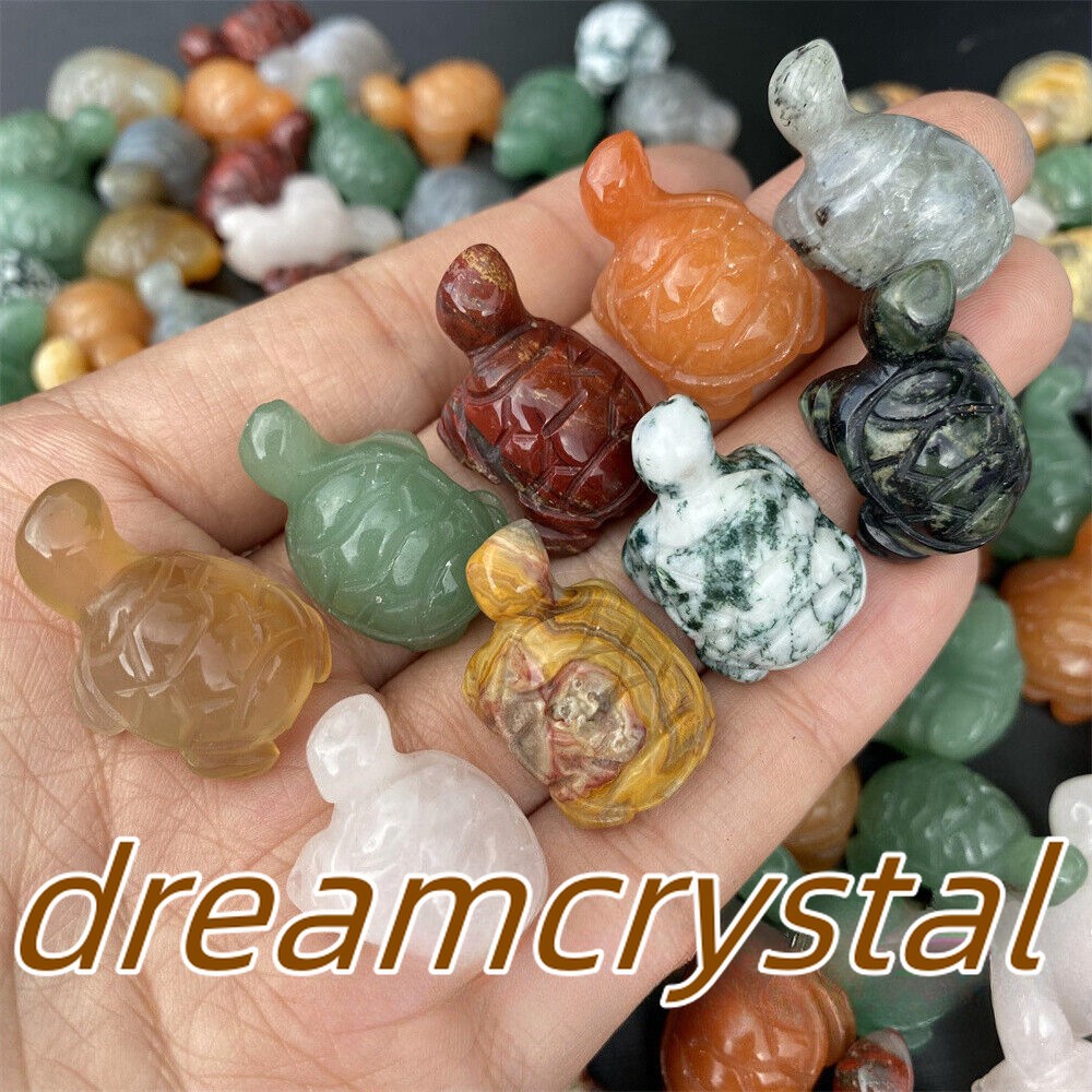 10pcs Mix Natural Quartz Crystal Turtle Carved Mini Crystal Skull Healing Gift