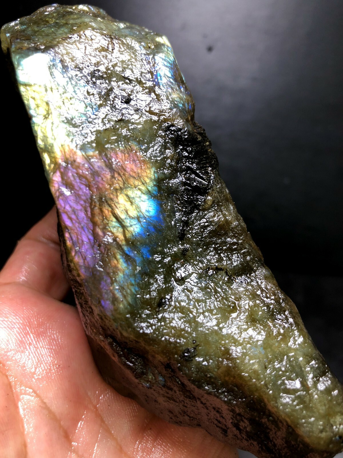 365g Rare Natural Labradorite Crystal Rough not Polished From Madagascar W262