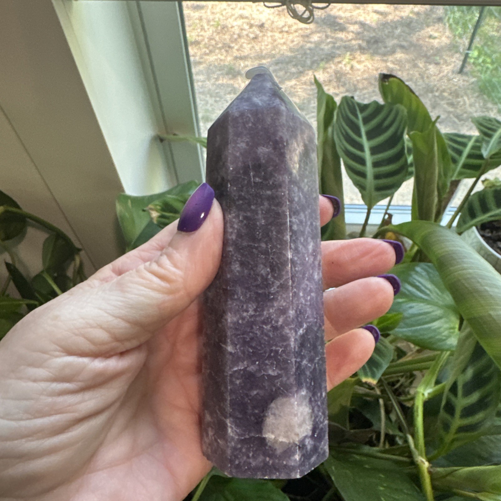 Lepidolite Crystal Tower 295 Grams 5.25”