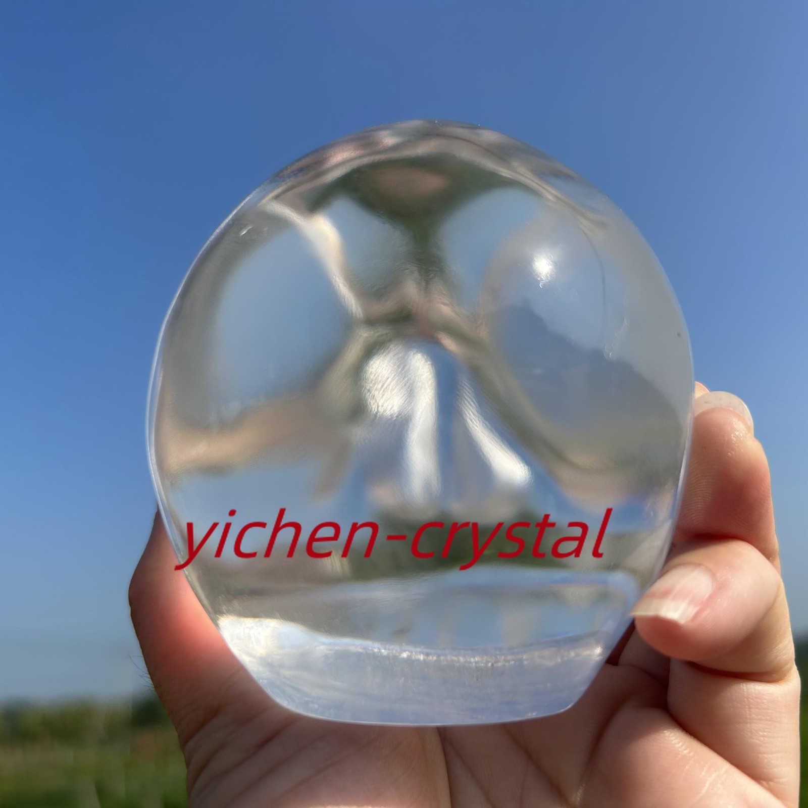 850G+ Large Smelting Stone Hand Carved Quartz Crystal Skull Reiki Heal Gift 1pc
