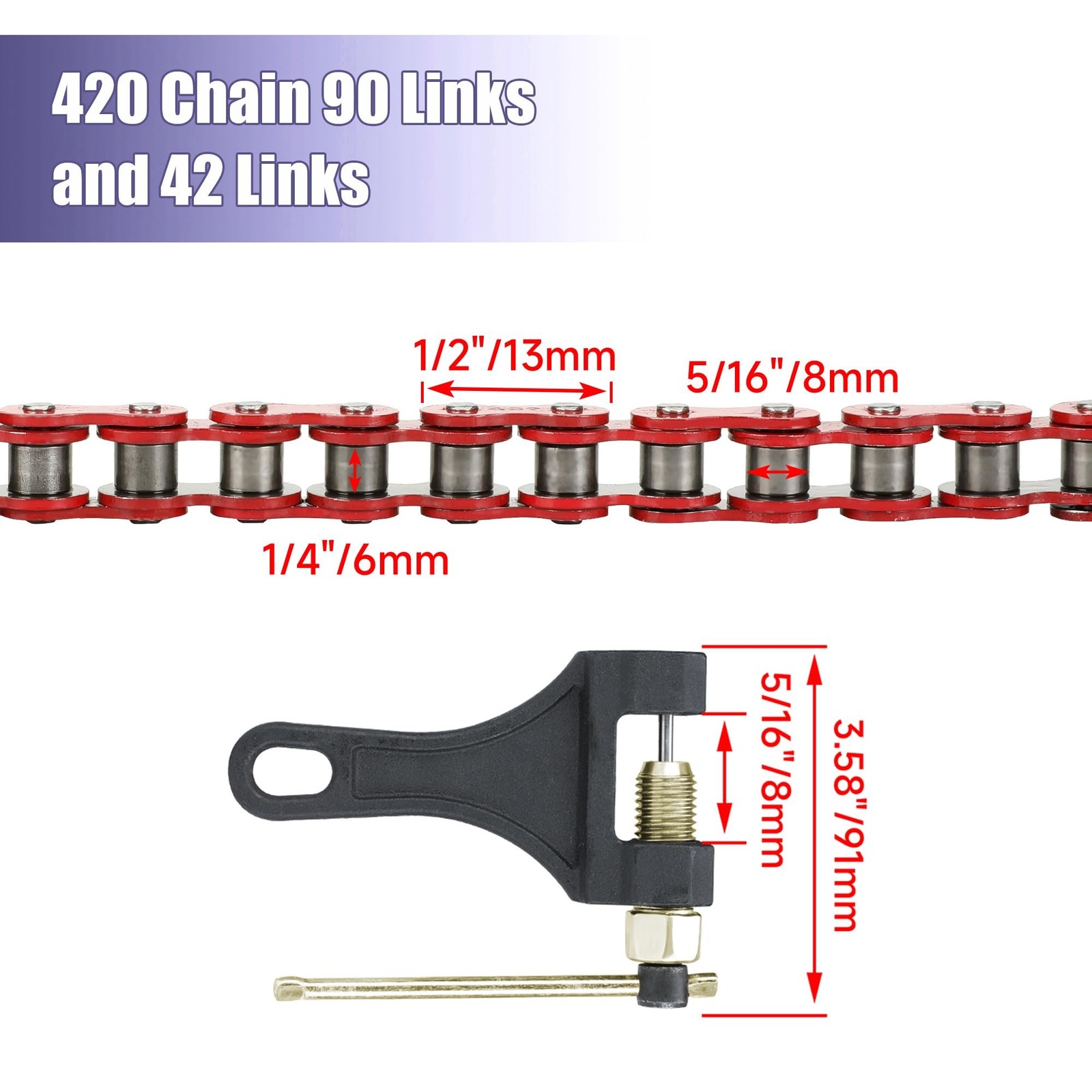 420 Chain Mini Bike Sprocket 40T 40mm with 90 Links 42 Links Replacement for …