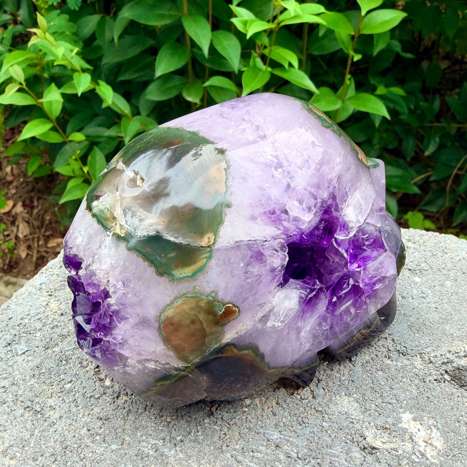 2.18lb Amethyst agate crystal cave skull, Rare hand carved skull specimen
