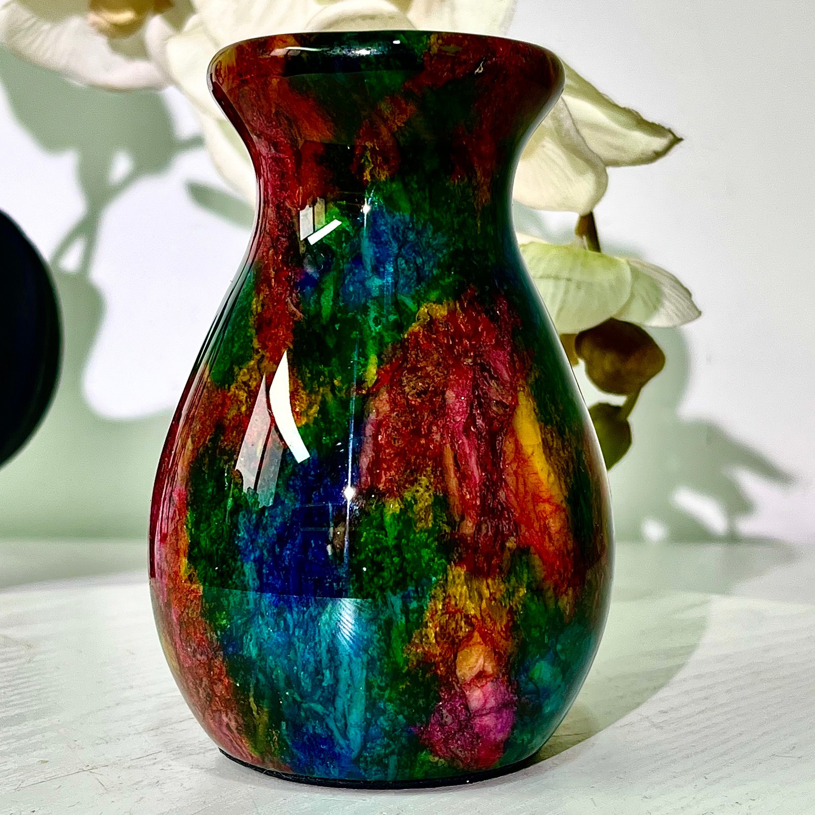 497G Natural “Seven Colors Jade” vase specimen -Taiwan China