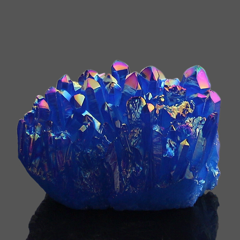 100g Natural Aura Blue Titanium Quartz Crystal Cluster Geode Ore Specimens Reiki