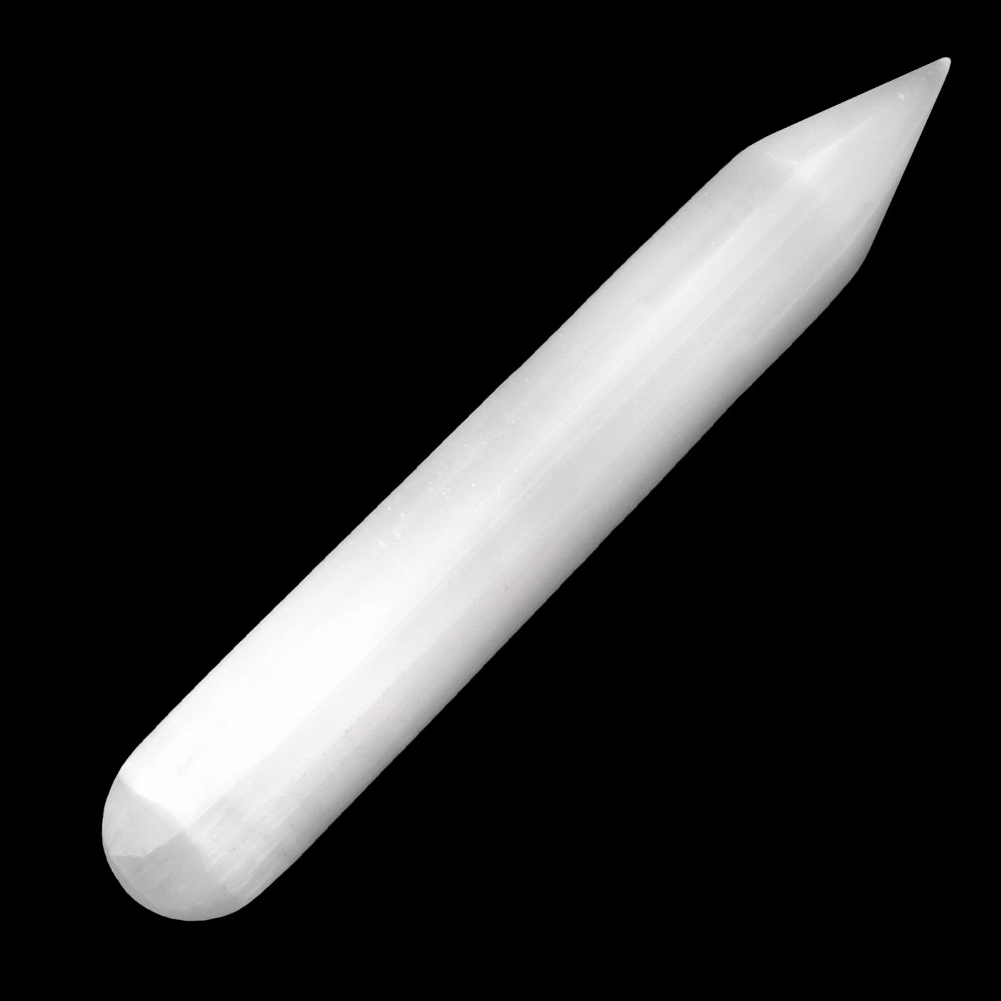 Selenite Crystal Massage Wand ” Smooth Polished Round Heal Reiki Energy CHARGED