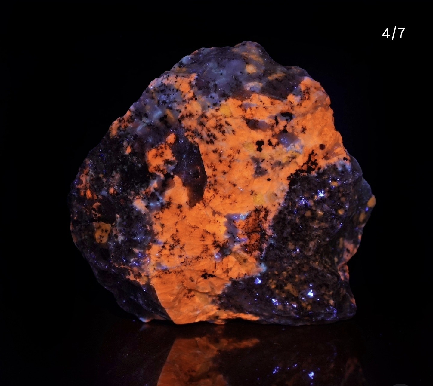 Big Fluorescent Afghanistan Sodalite Marialite, Calcite, Afghanite, Phlogopite.