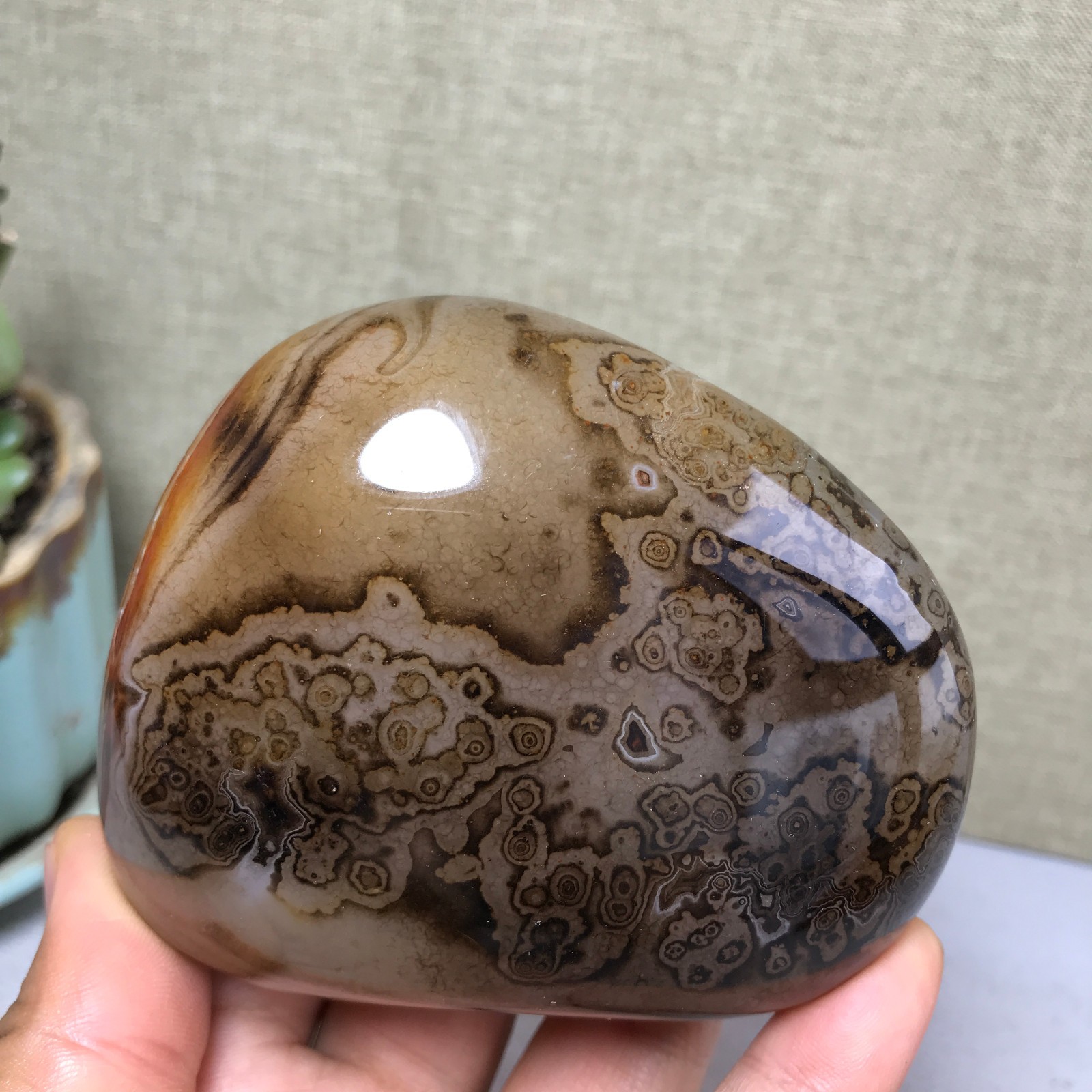 85mm Crazy Lace SILK Banded Agate Polished Crystal Specimen Tumbled 318g A5254