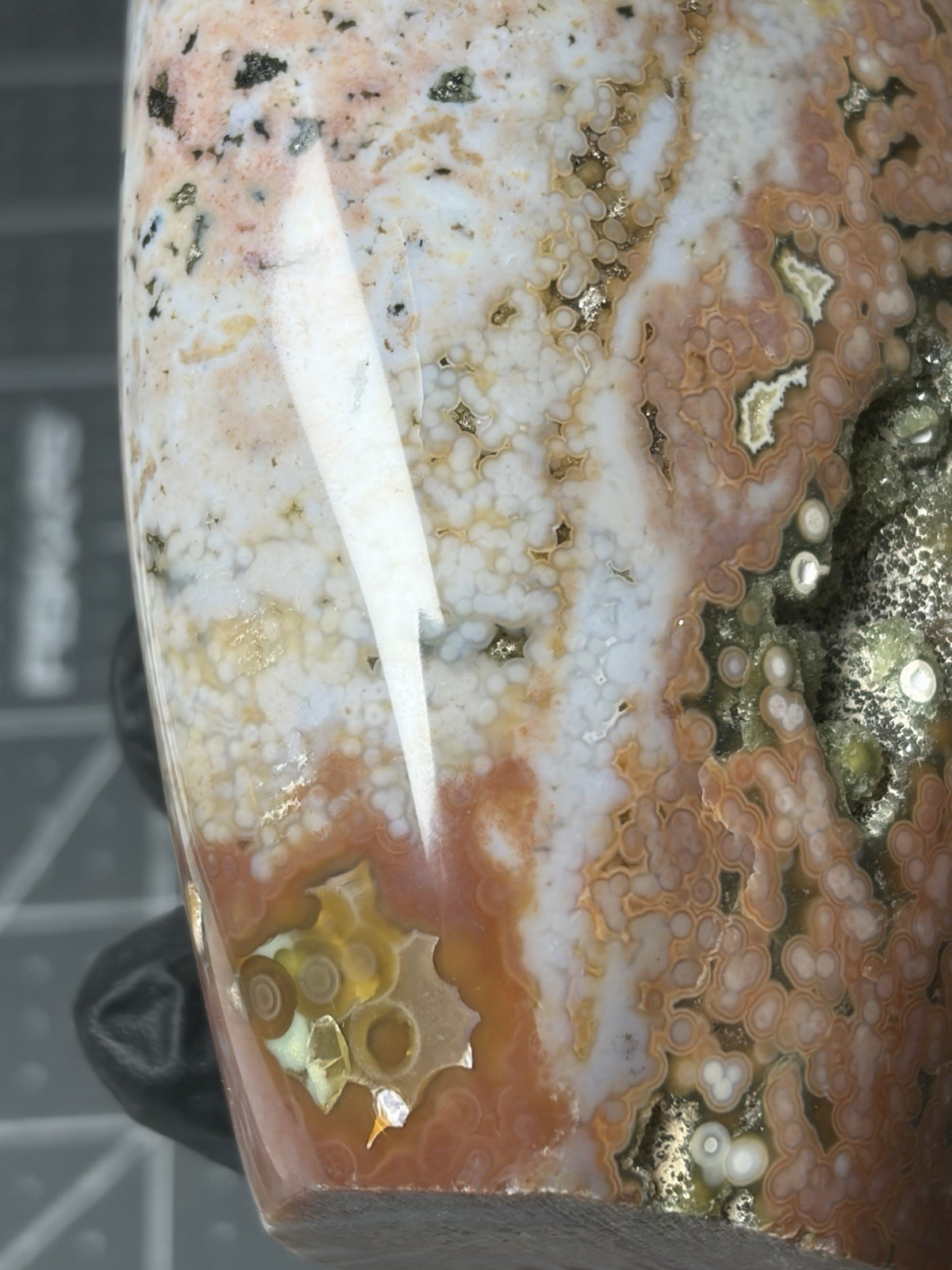 Stunning Ocean Jasper Free Form Colorful Pink Orbs Druzy 2.9lbs